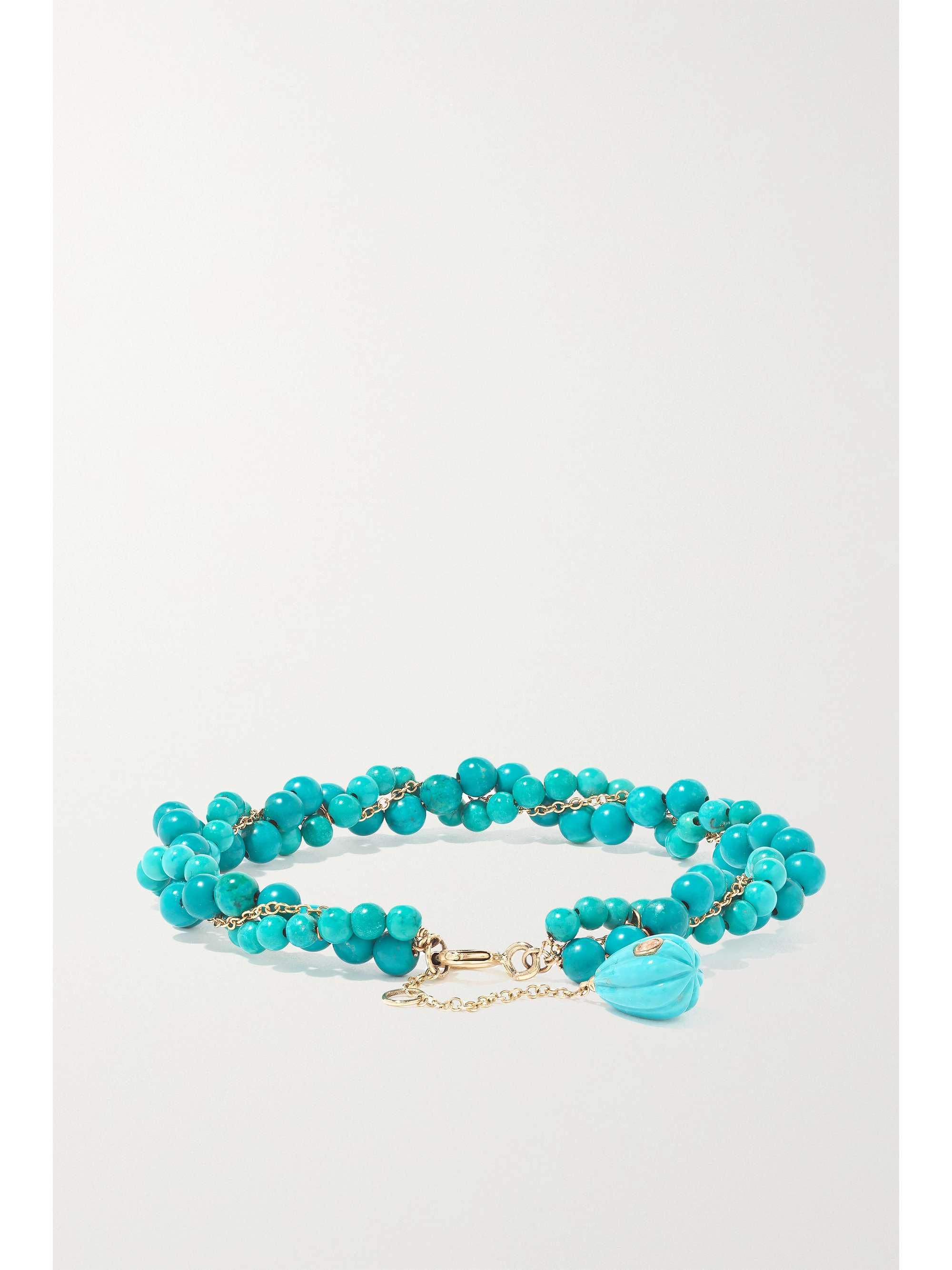 YVONNE LÉON 9-karat gold, turquoise and topaz bracelet
