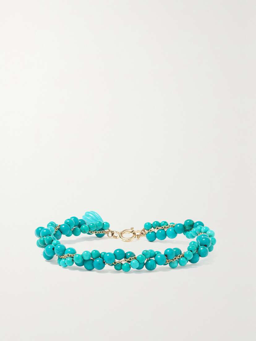 Yvonne Léon 9-karat Gold, Turquoise And Topaz Bracelet