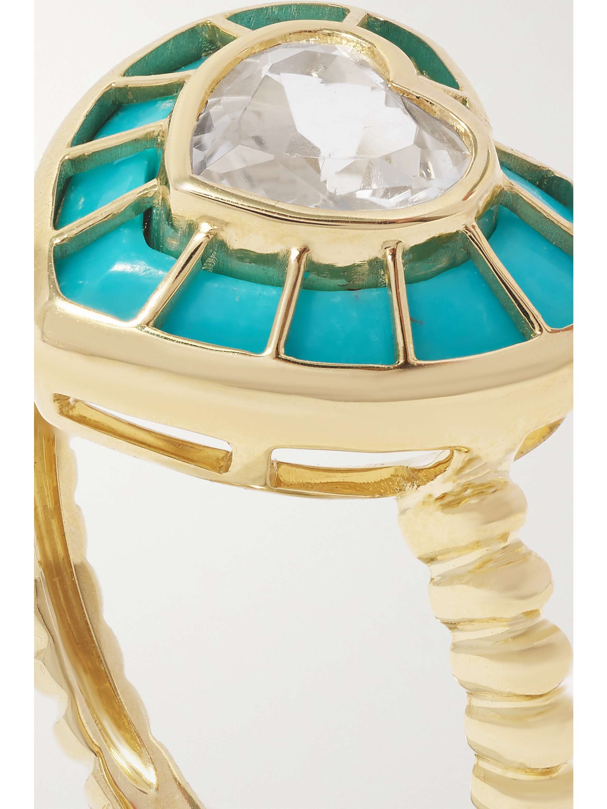 YVONNE LÉON 9-karat gold, turquoise and topaz ring