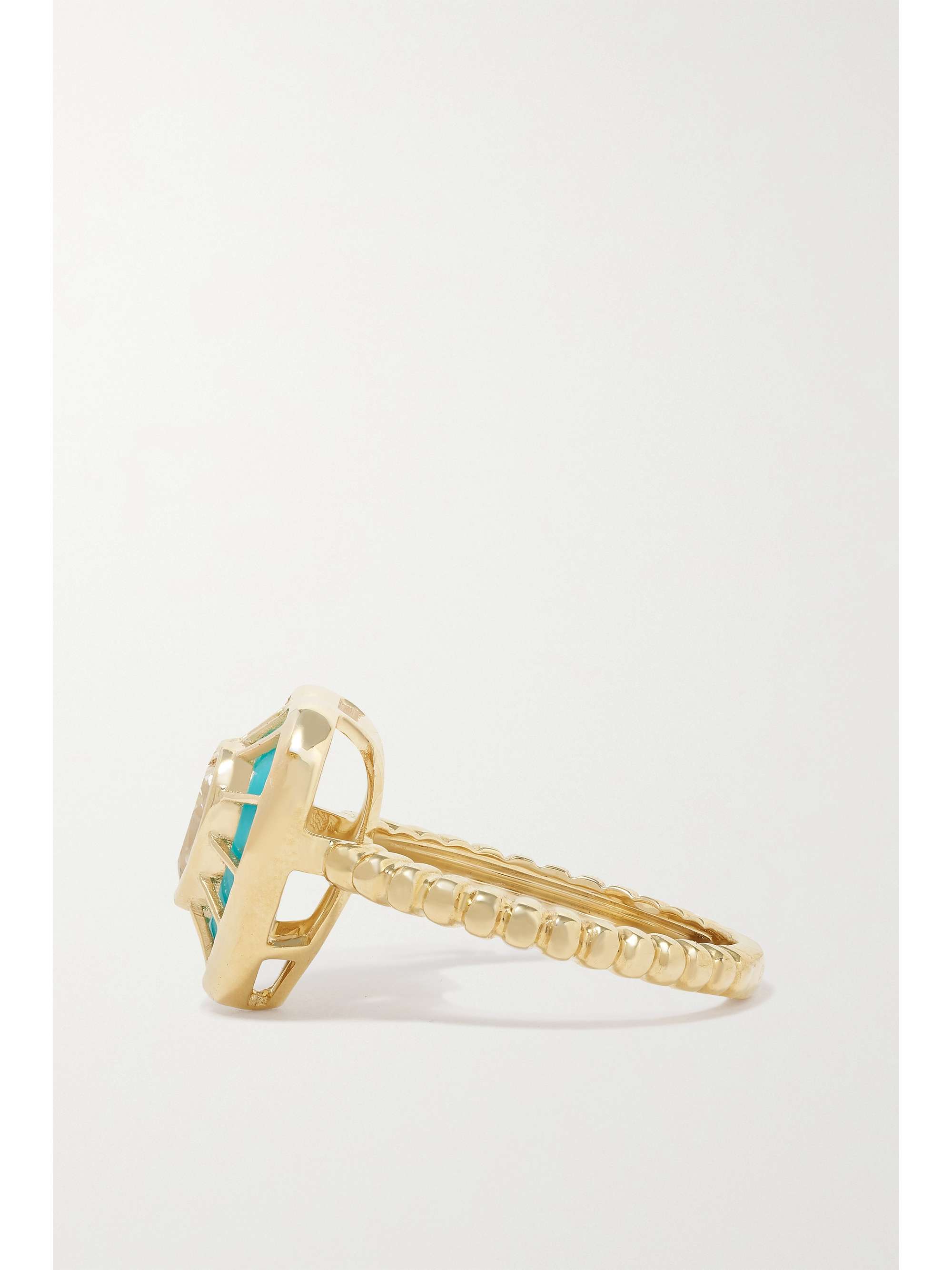 YVONNE LÉON 9-karat gold, turquoise and topaz ring