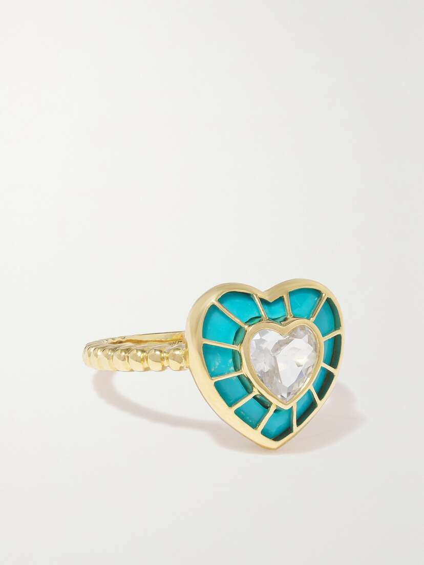 Yvonne Léon 9-karat Gold, Turquoise And Topaz Ring
