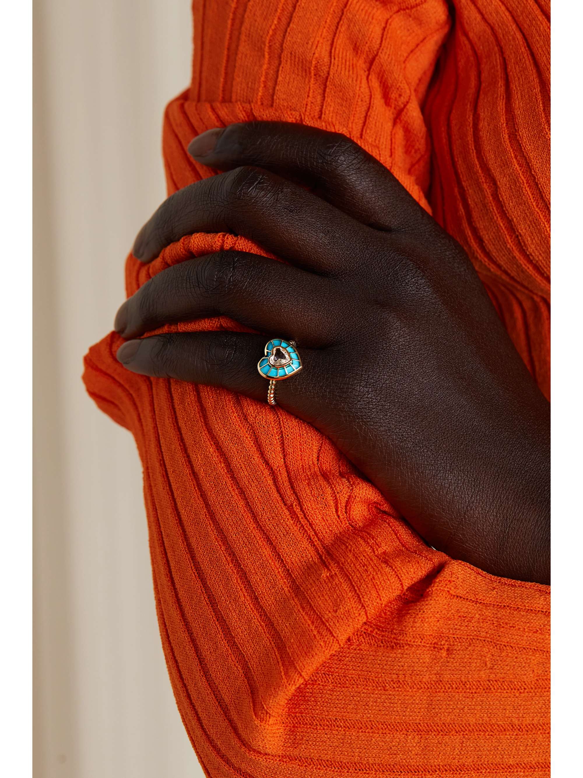 YVONNE LÉON 9-karat gold, turquoise and topaz ring