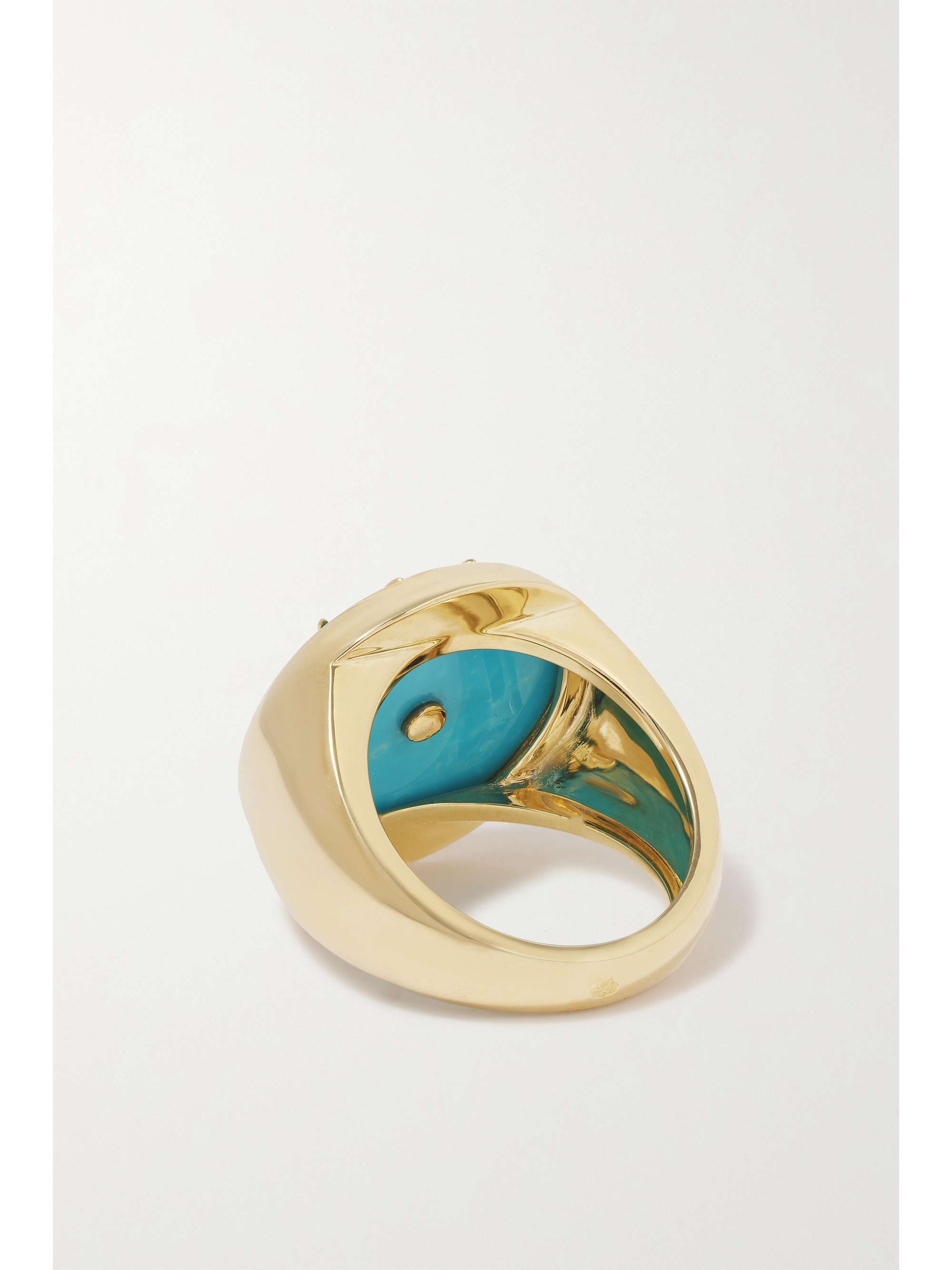 YVONNE LÉON Soleil 9-karat gold, turquoise and citrine signet ring