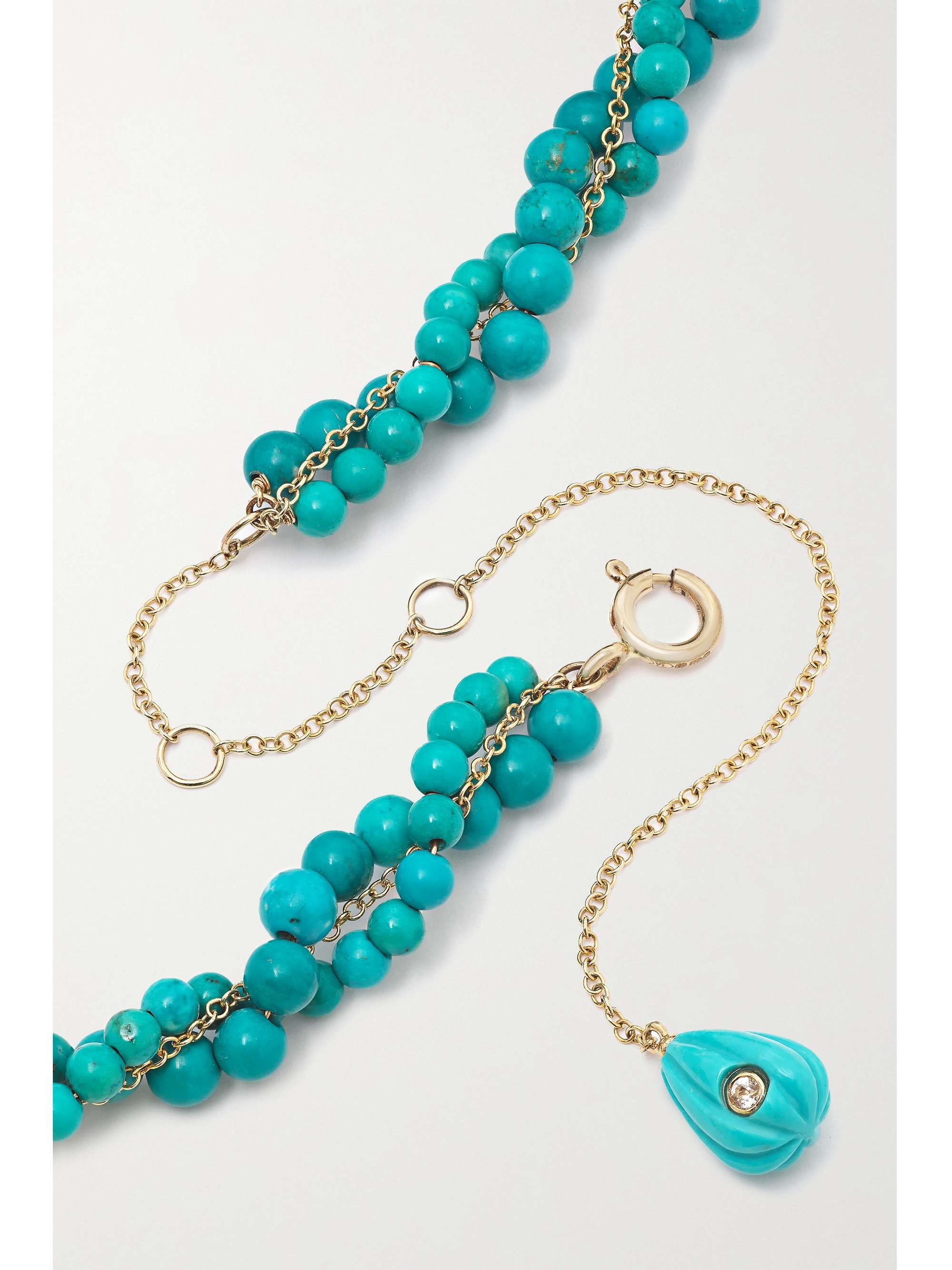 YVONNE LÉON 9-karat gold, turquoise and topaz necklace