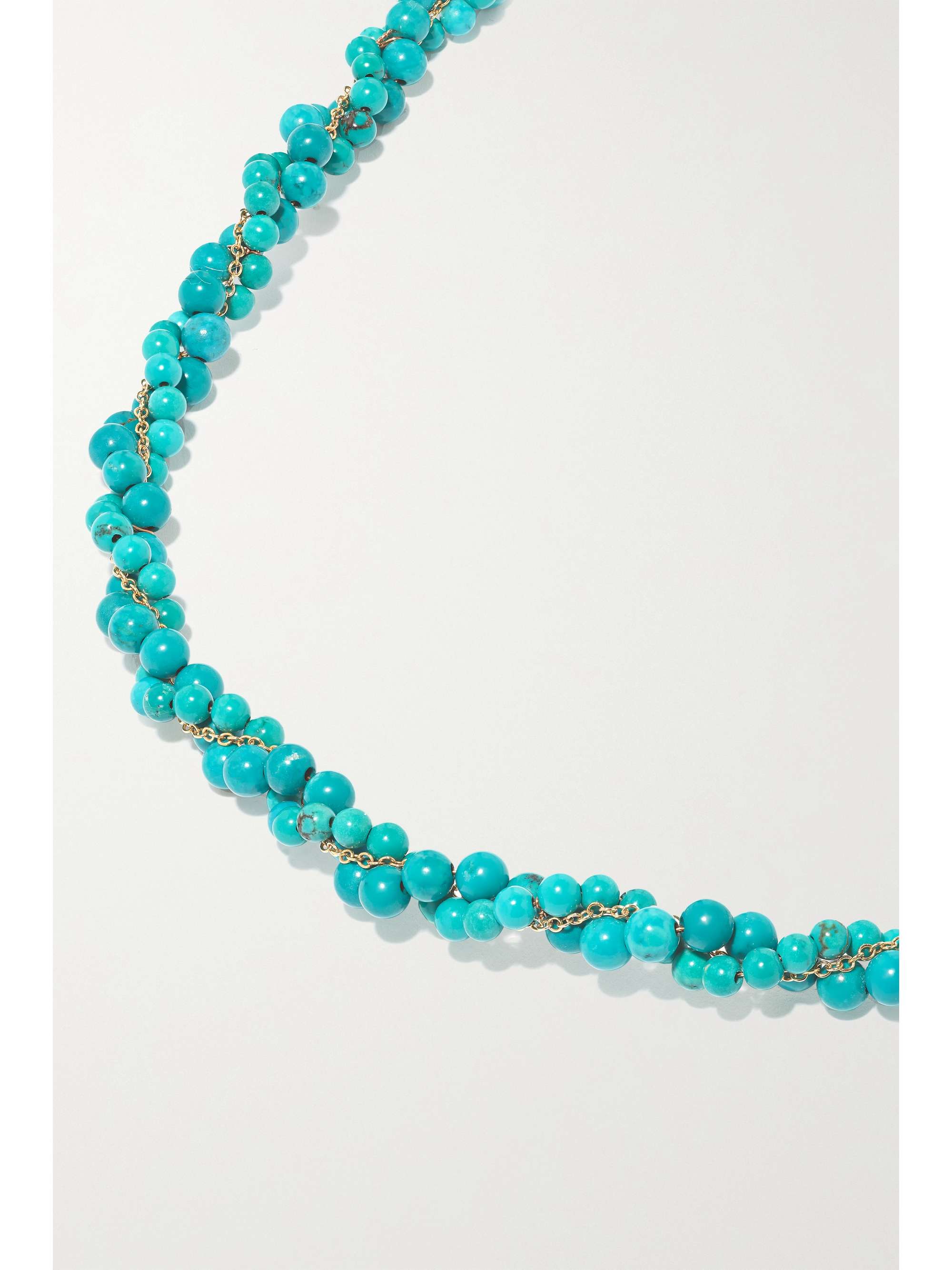 YVONNE LÉON 9-karat gold, turquoise and topaz necklace