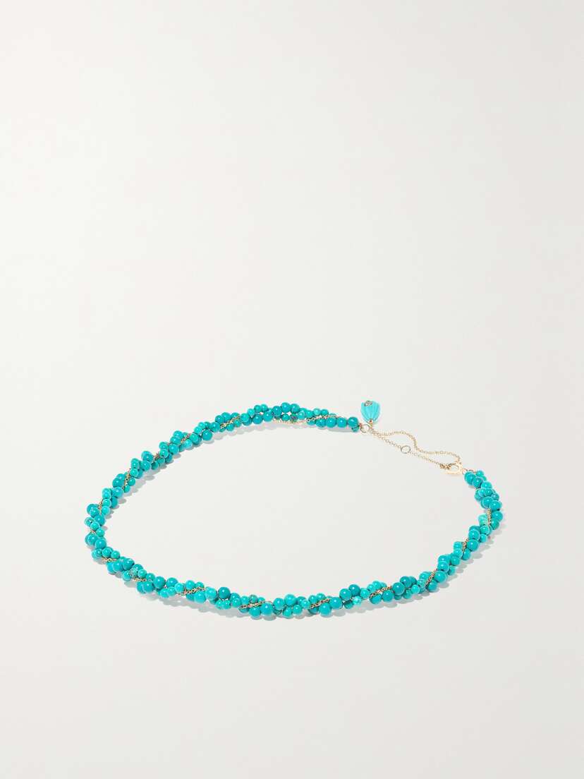 Yvonne Léon 9-karat Gold, Turquoise And Topaz Necklace