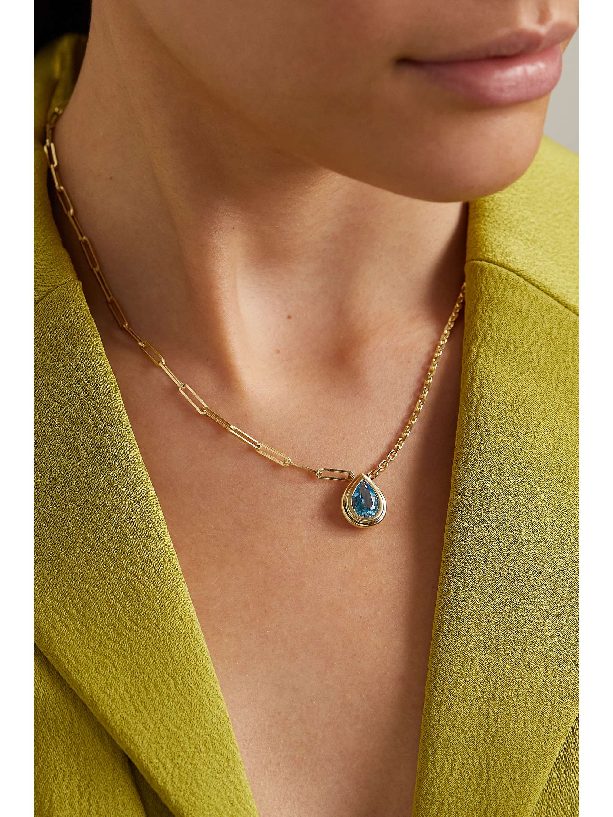 Golden topaz necklace deals