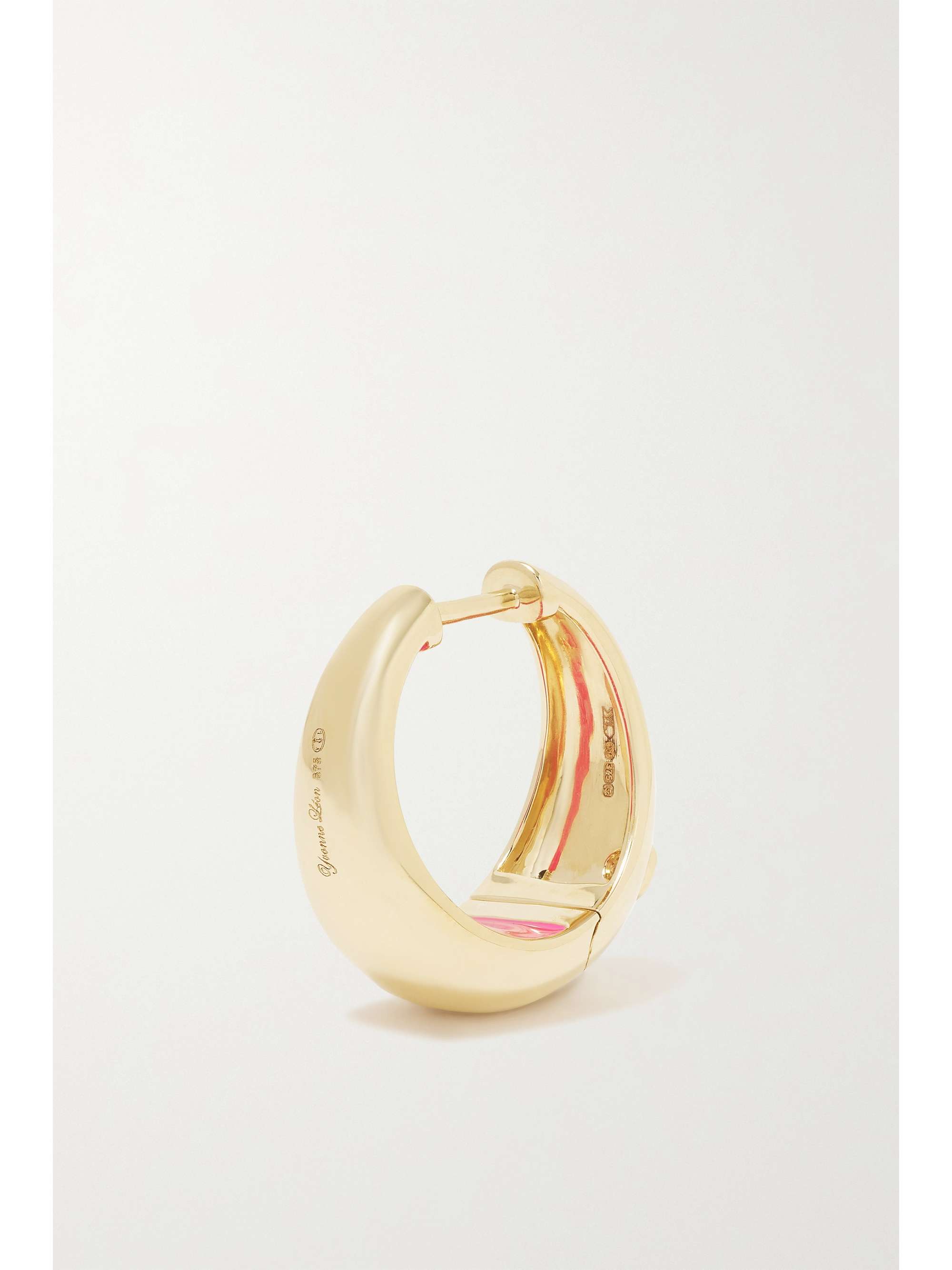 YVONNE LÉON 9-karat gold, enamel and diamond hoop earrings