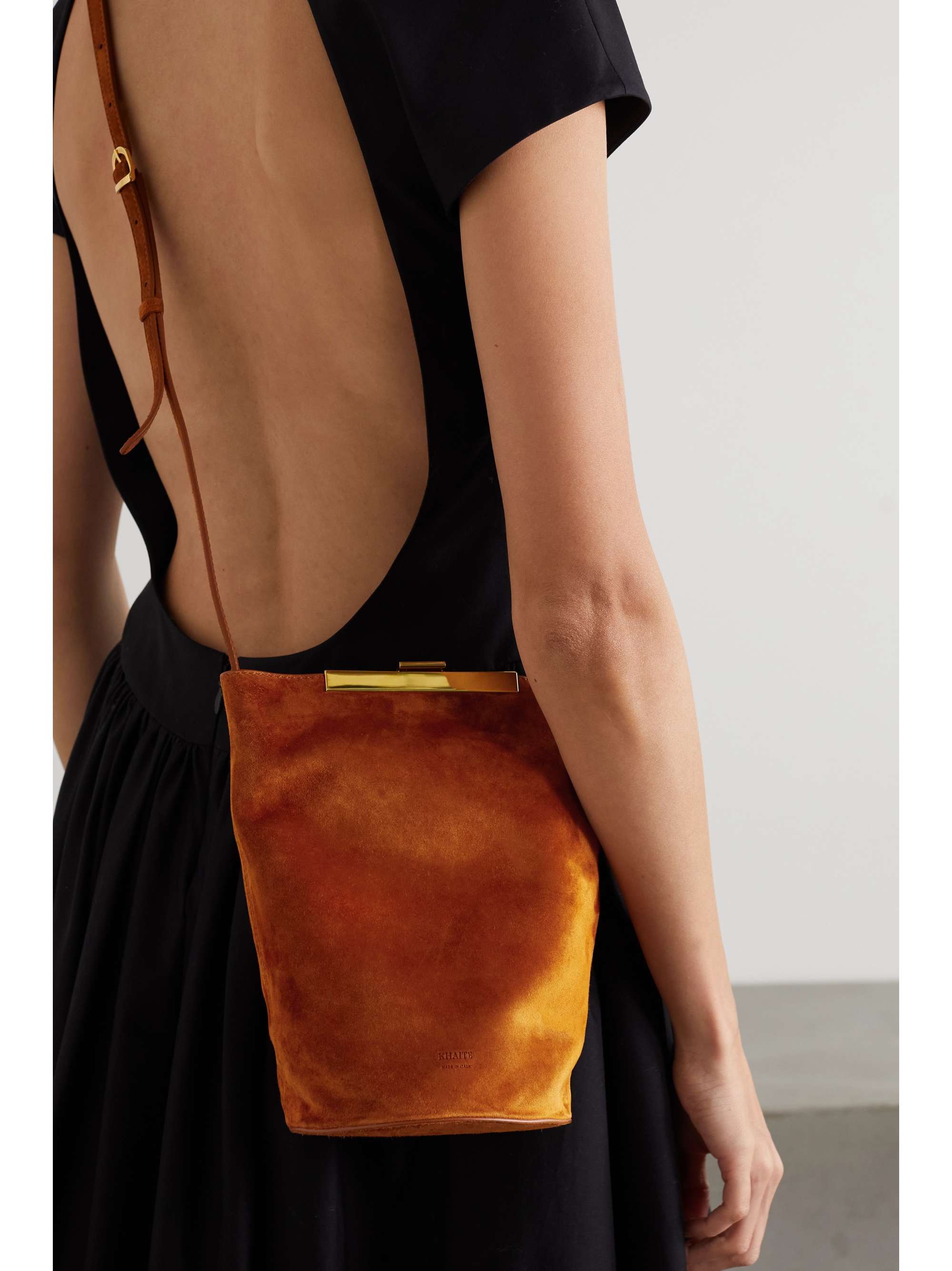 KHAITE Etta suede bucket bag