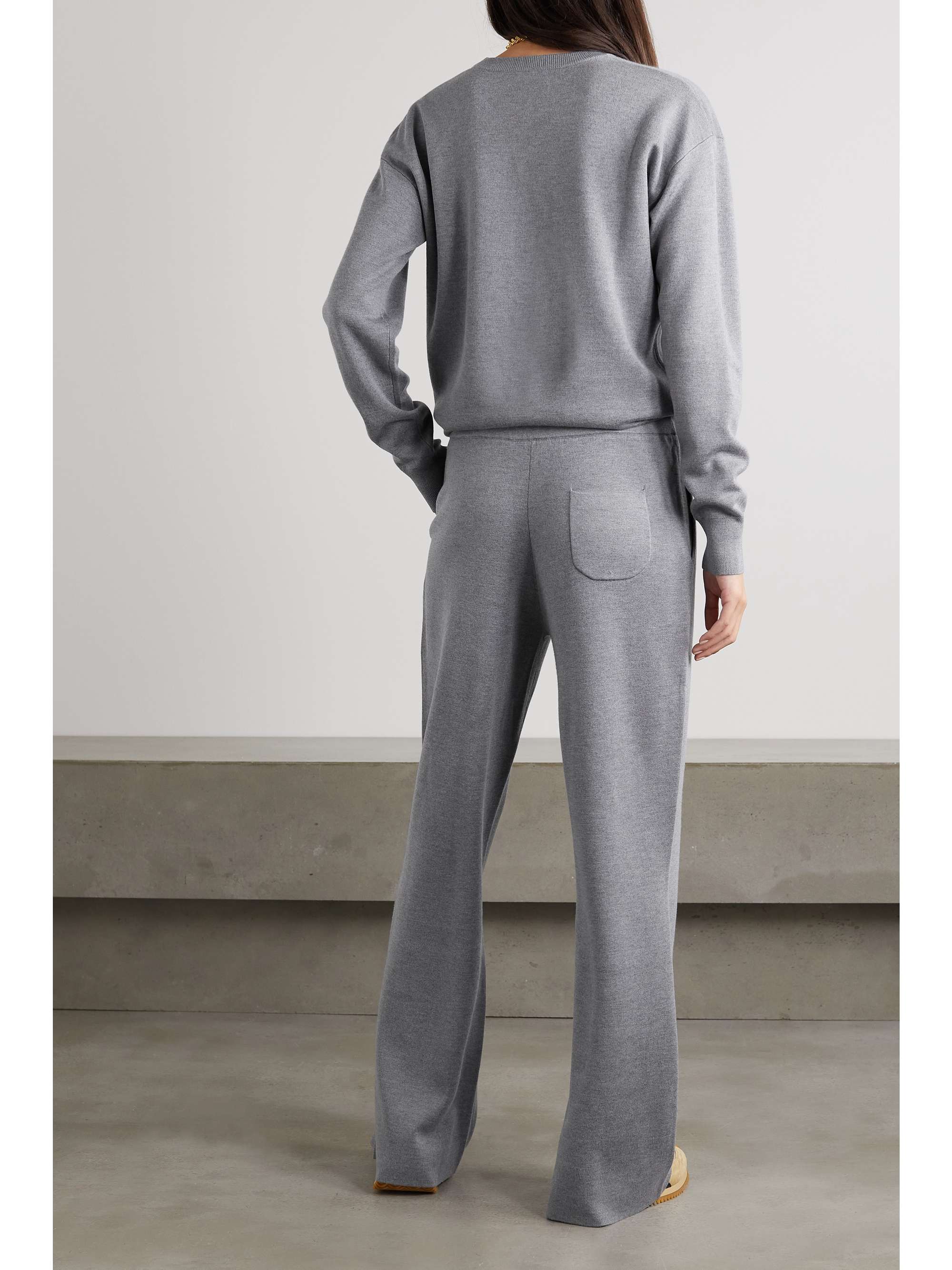OLIVIA VON HALLE Carmel silk and cashmere-blend sweatshirt and track pants set
