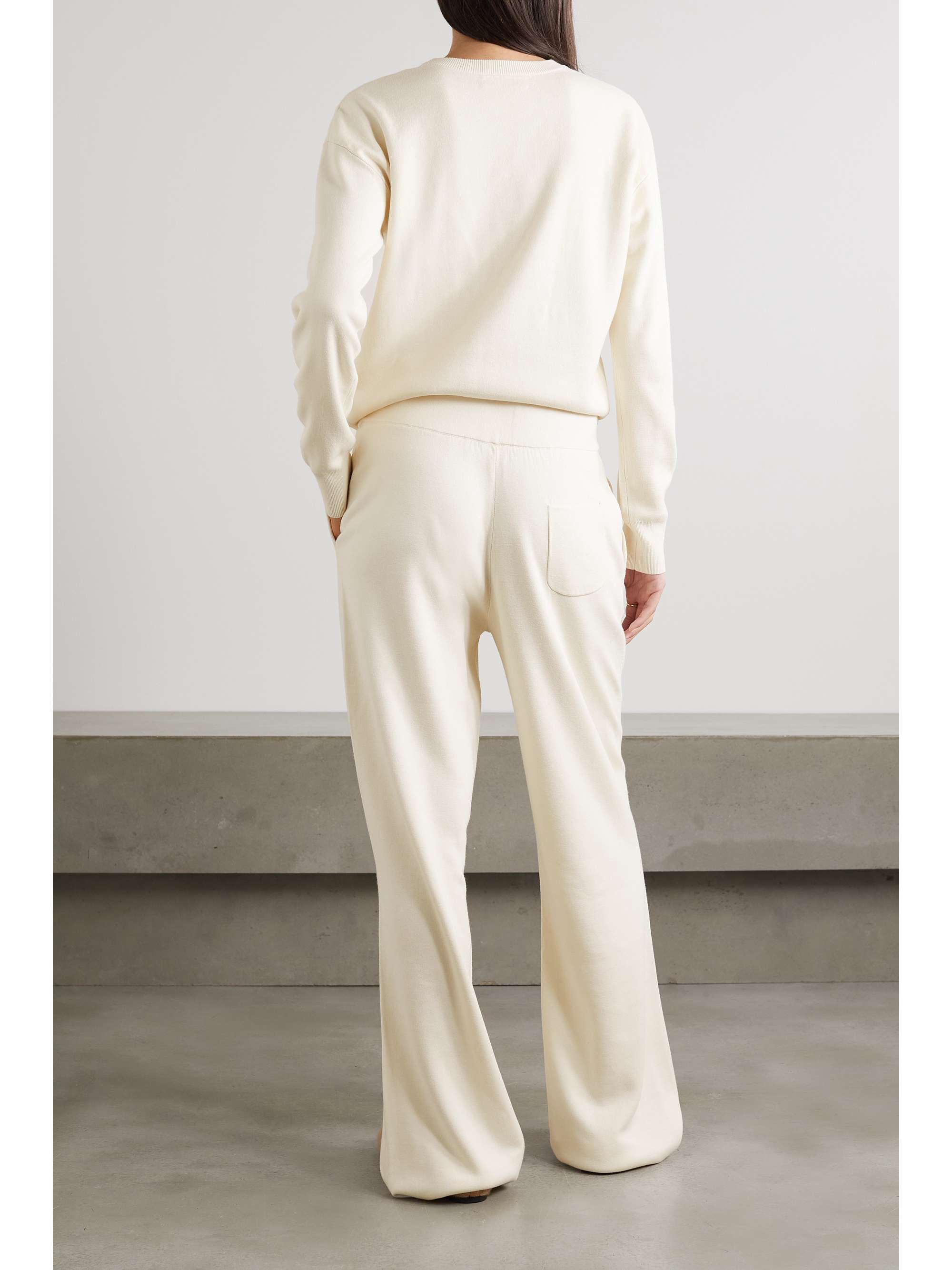 OLIVIA VON HALLE Carmel silk and cashmere-blend sweatshirt and track pants set