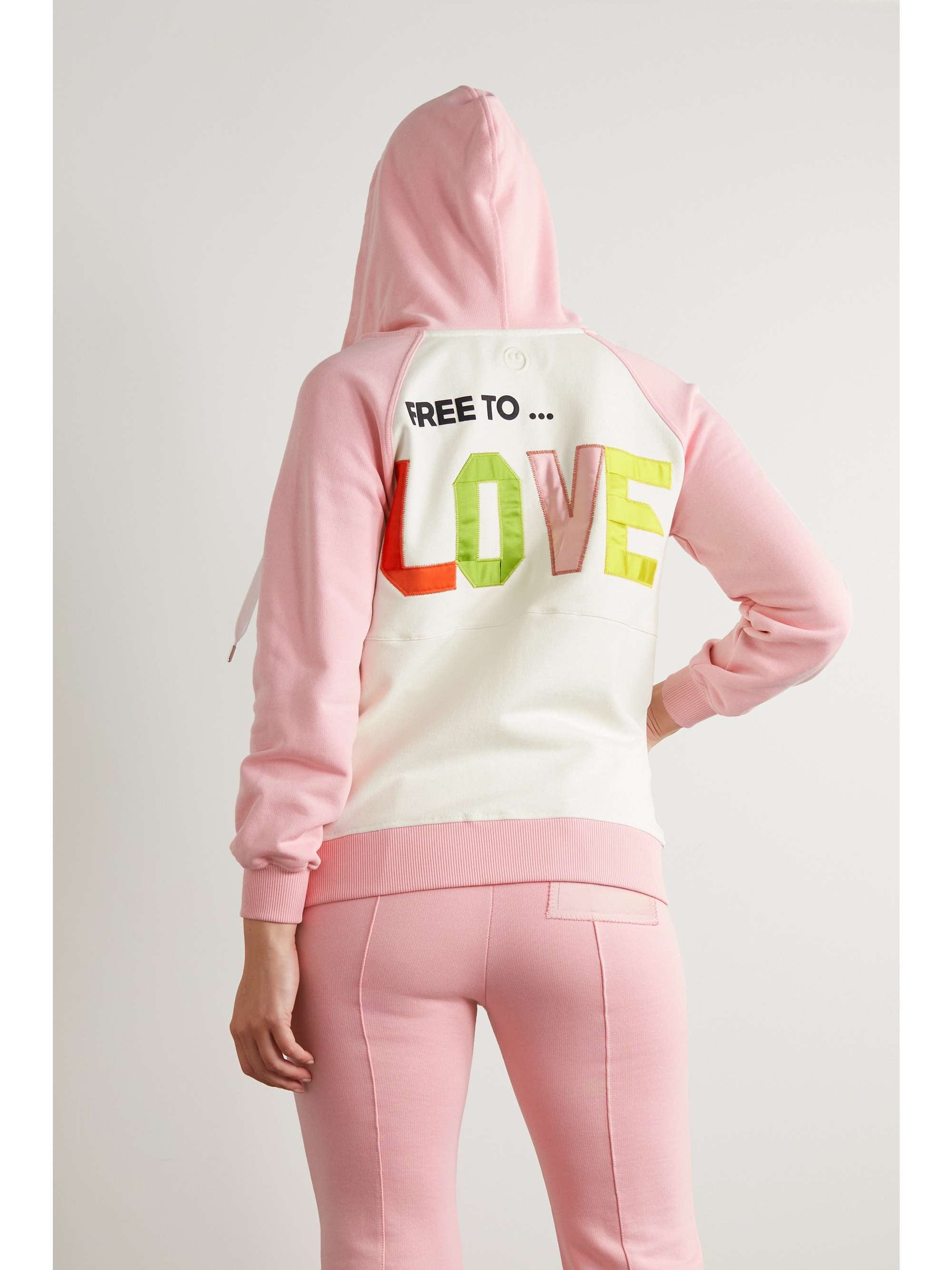 AZ FACTORY Free To color-block organic cotton-jersey hoodie