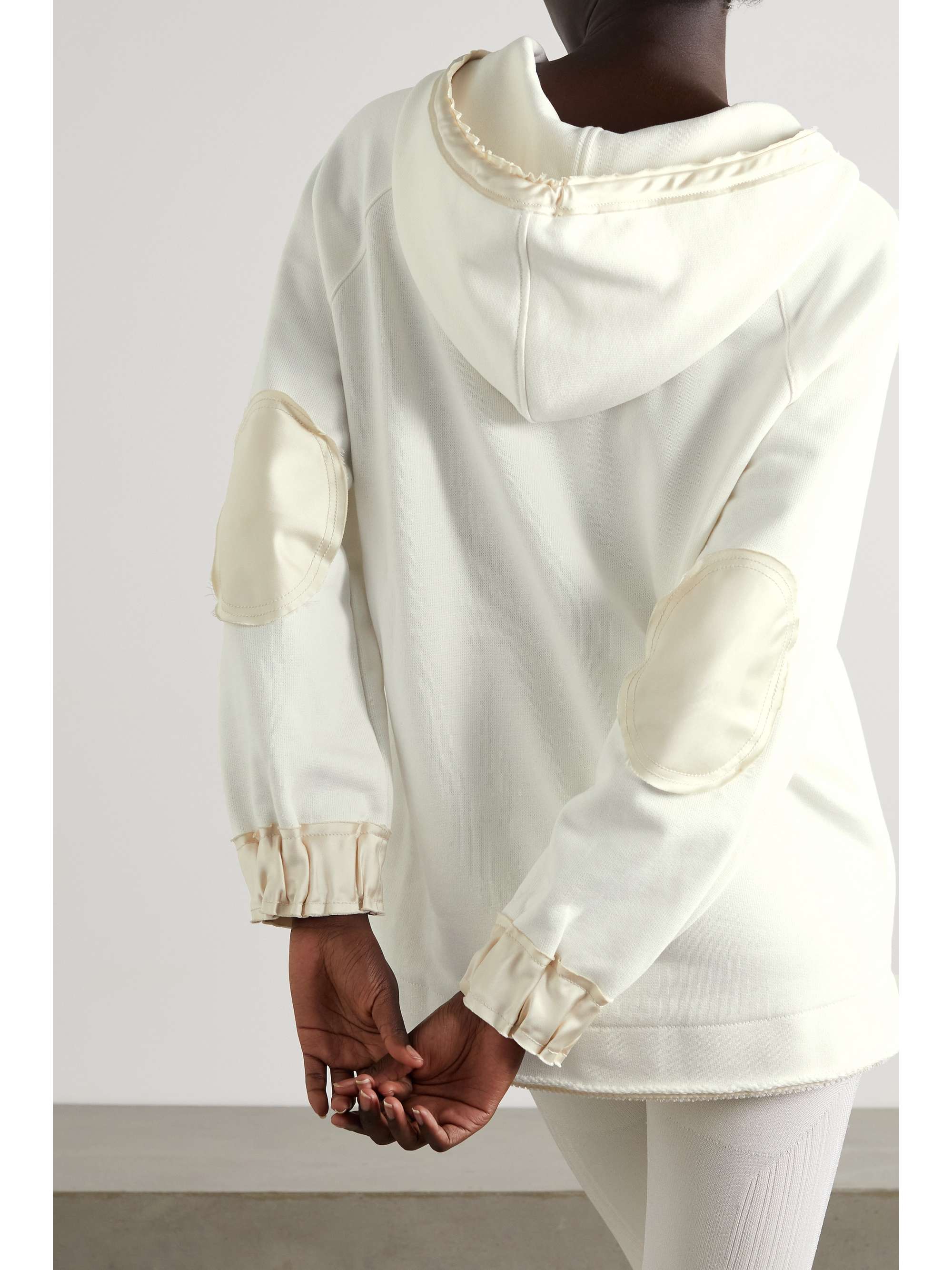 AZ FACTORY Free To oversized lace-up organic cotton and SeaCell-blend hoodie