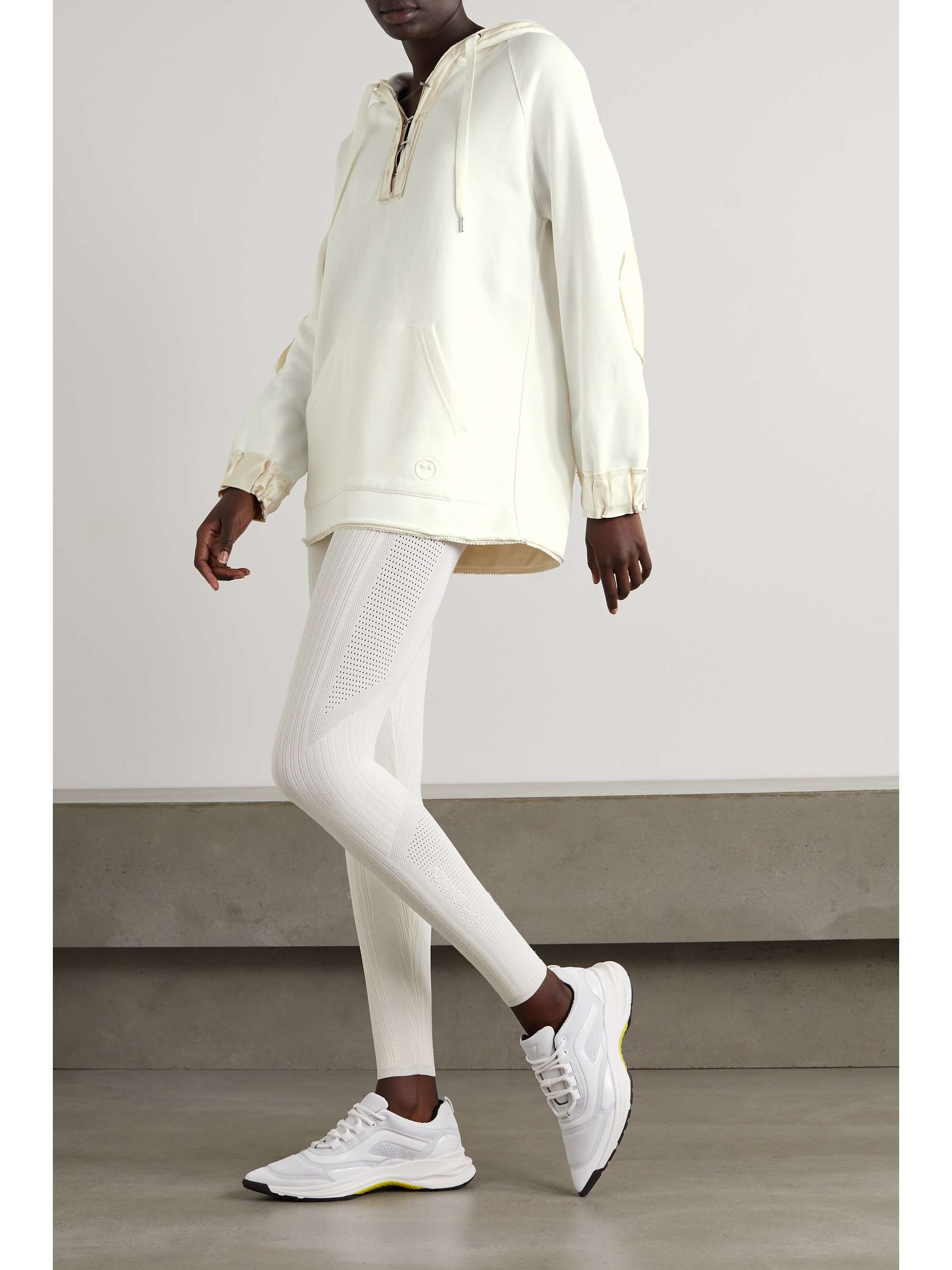 AZ FACTORY Free To oversized lace-up organic cotton and SeaCell-blend hoodie