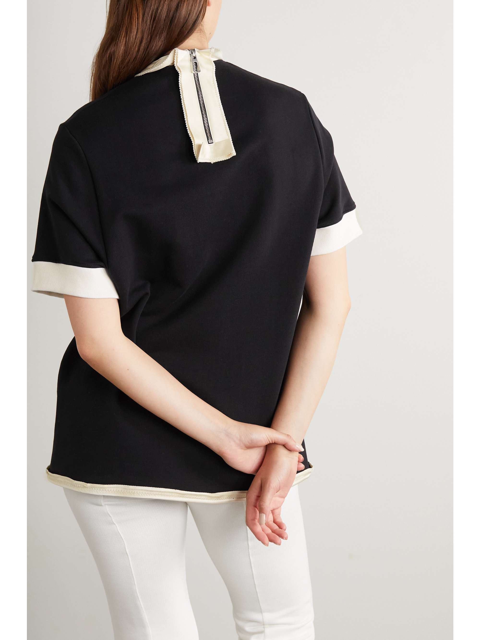 AZ FACTORY Free To appliquéd organic cotton-jersey T-shirt