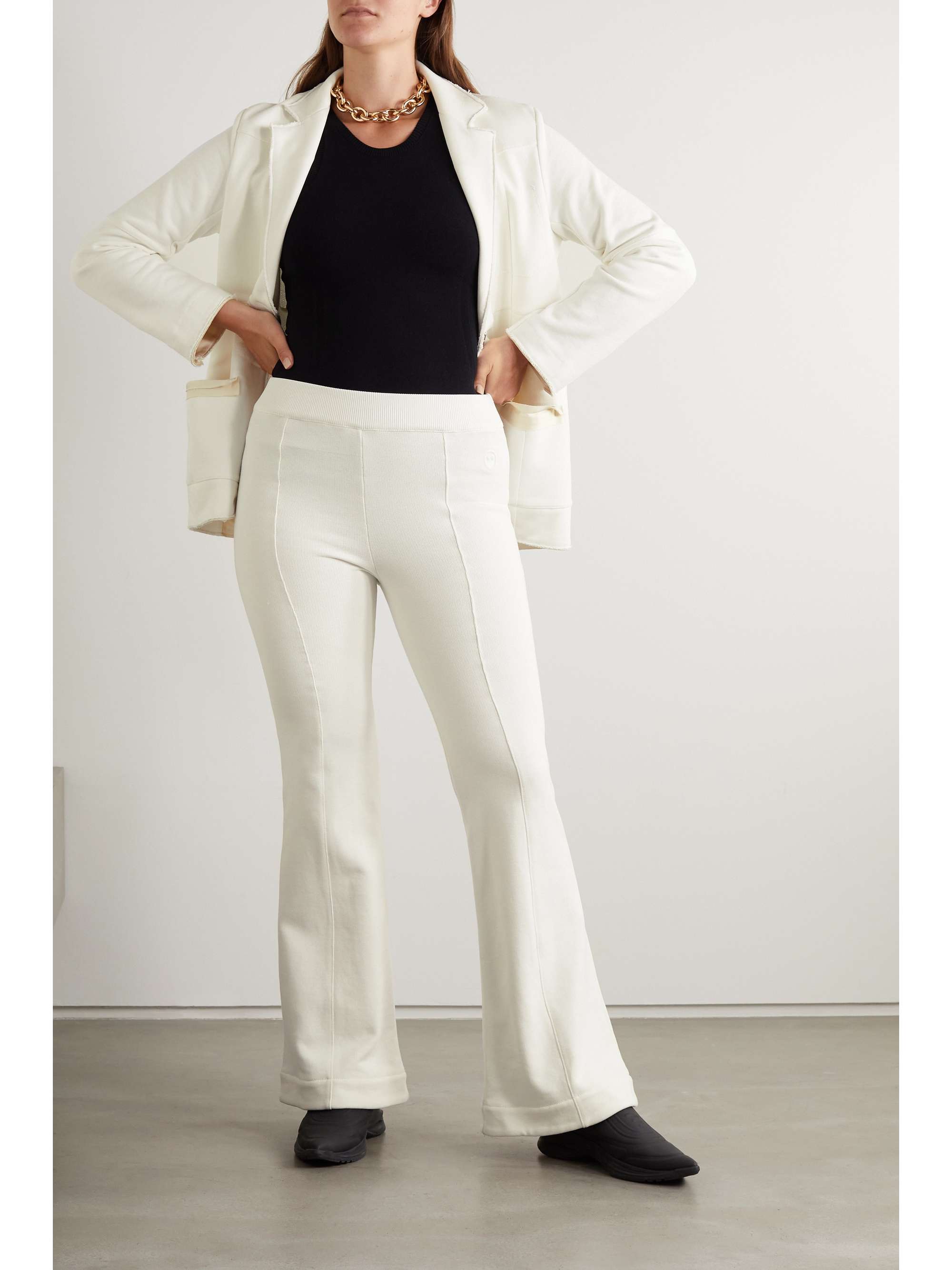 AZ FACTORY Free To appliquéd organic cotton and PYRATEX SeaCell-blend blazer