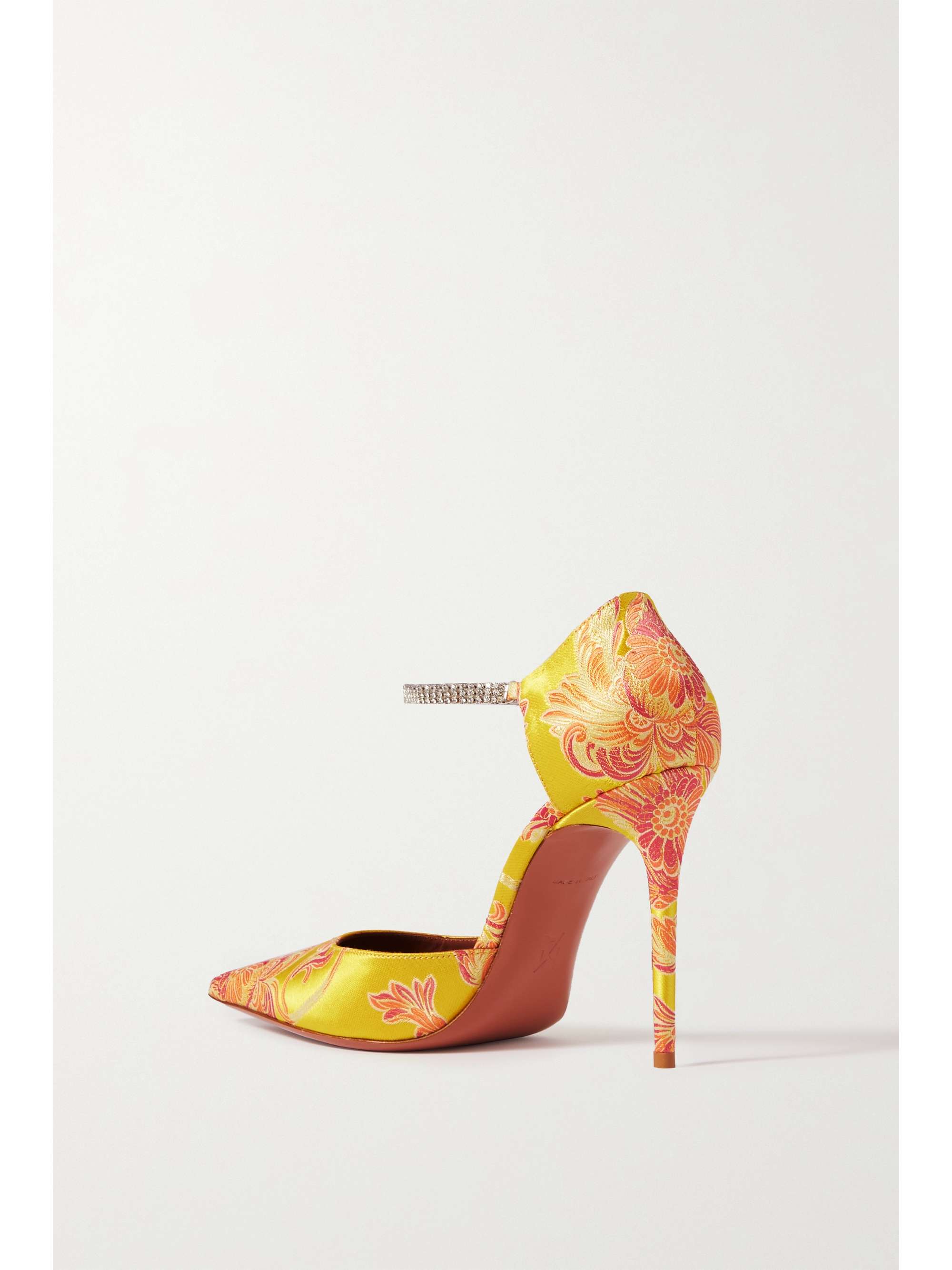AMINA MUADDI Ursina crystal-embellished satin pumps