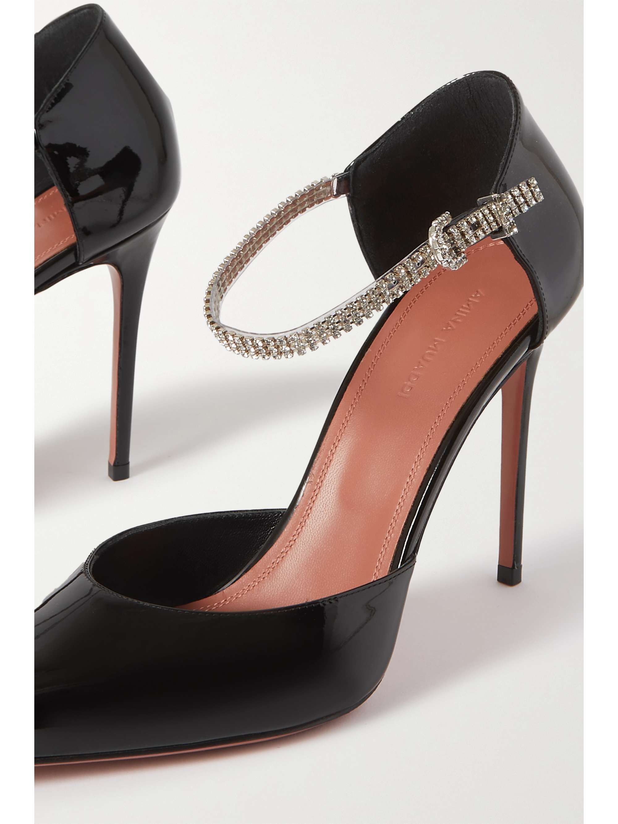 AMINA MUADDI Ursina crystal-embellished satin pumps