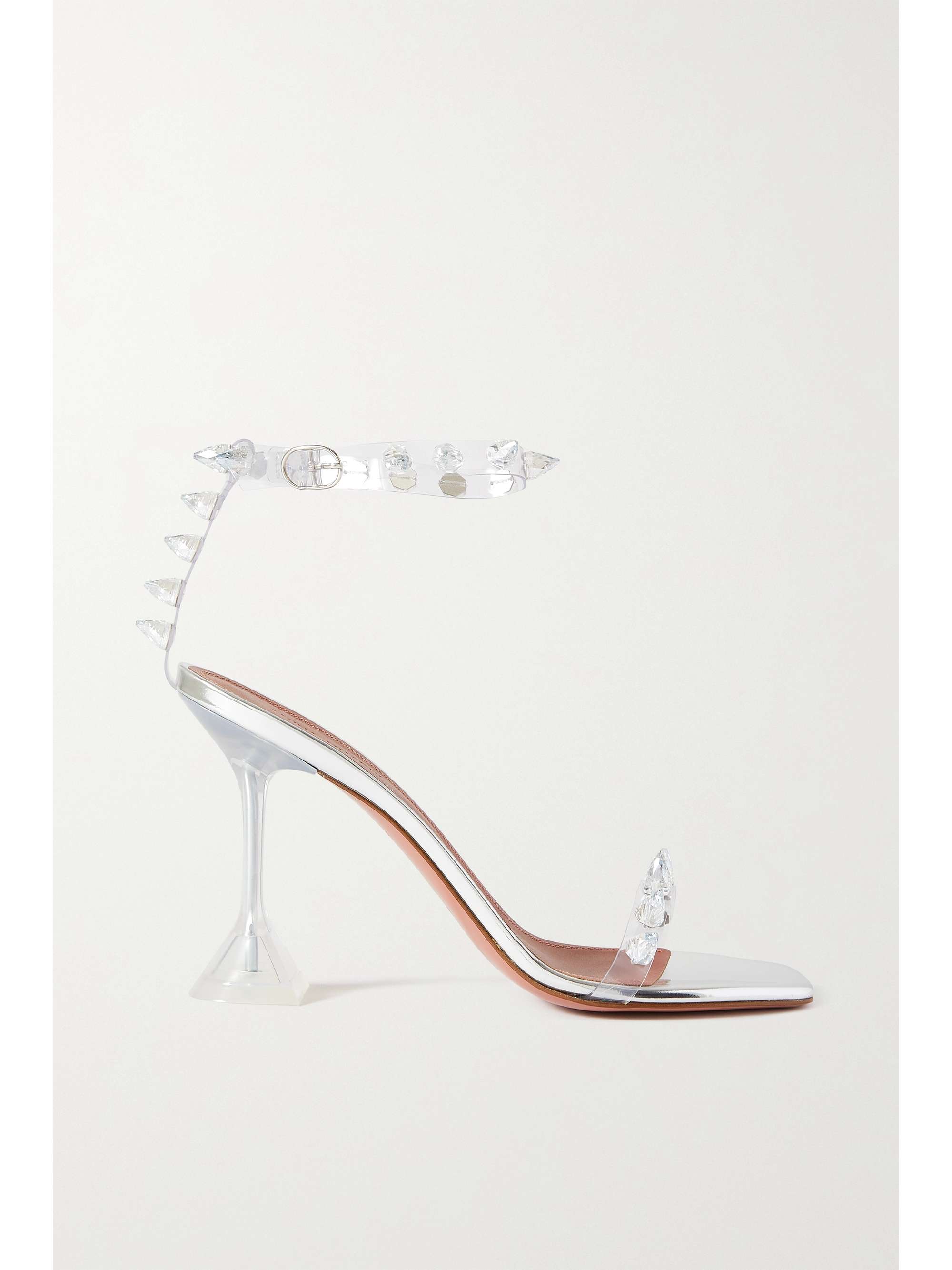amina muaddi clear sandals