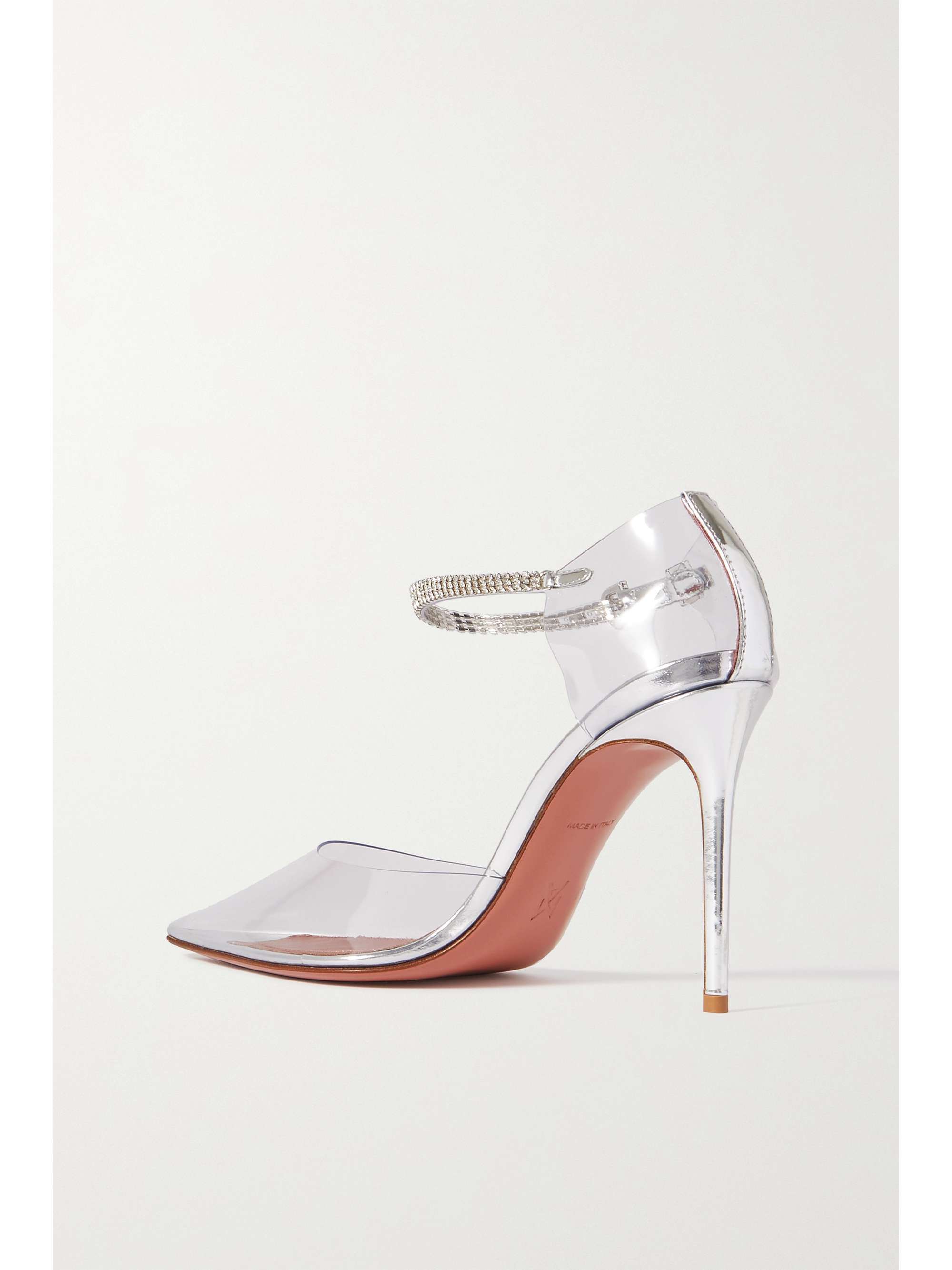 AMINA MUADDI Ursina crystal-embellished satin pumps