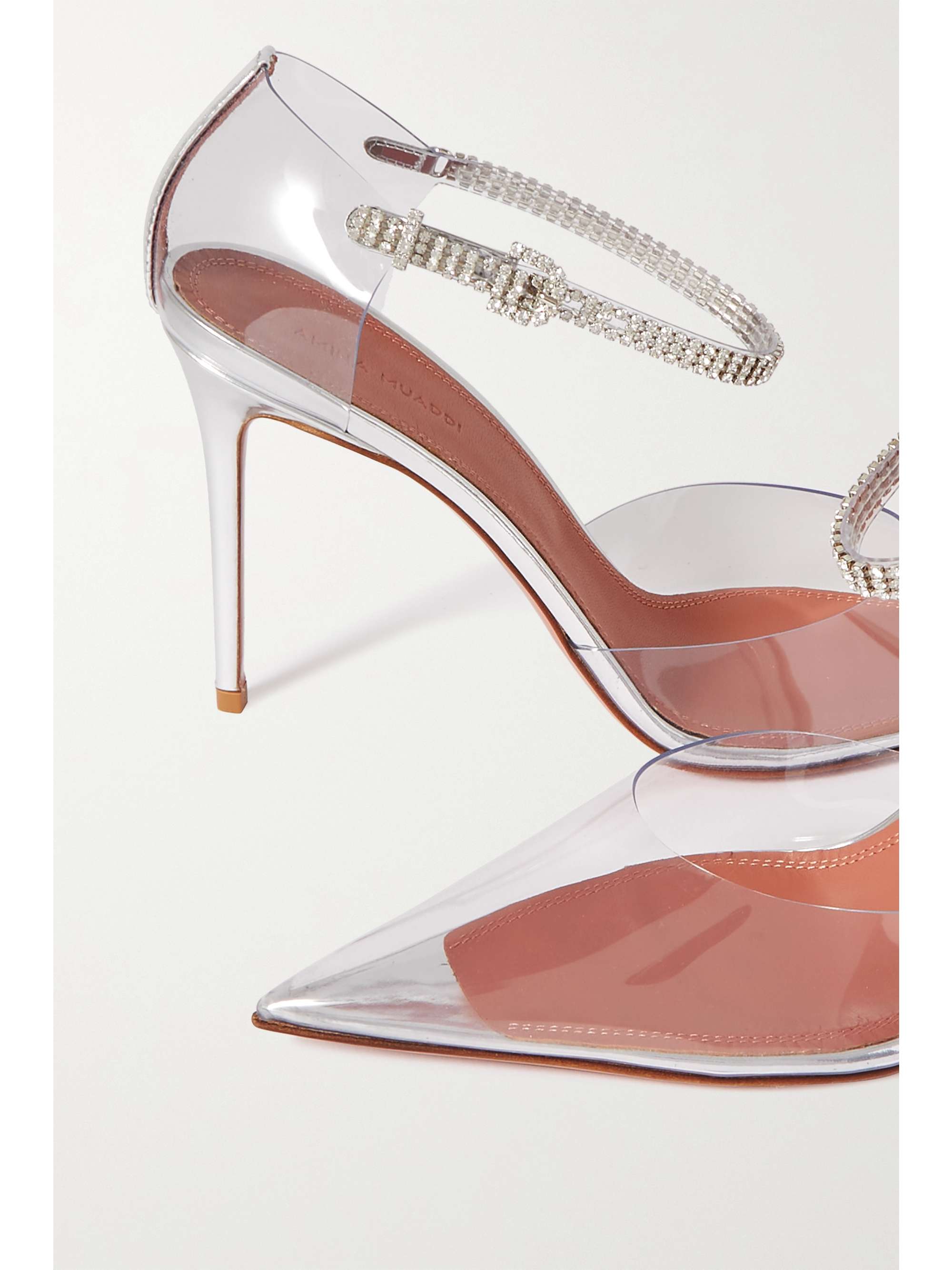 AMINA MUADDI Ursina crystal-embellished satin pumps
