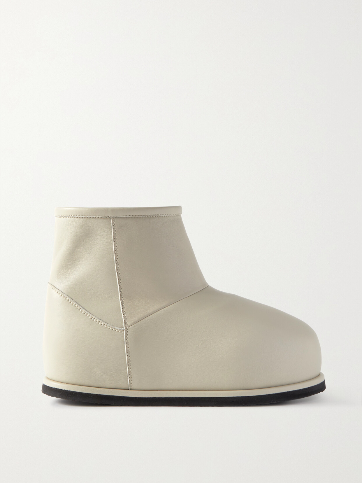 Amina Muaddi White Heidi 35 Platform Leather Ankle Boots