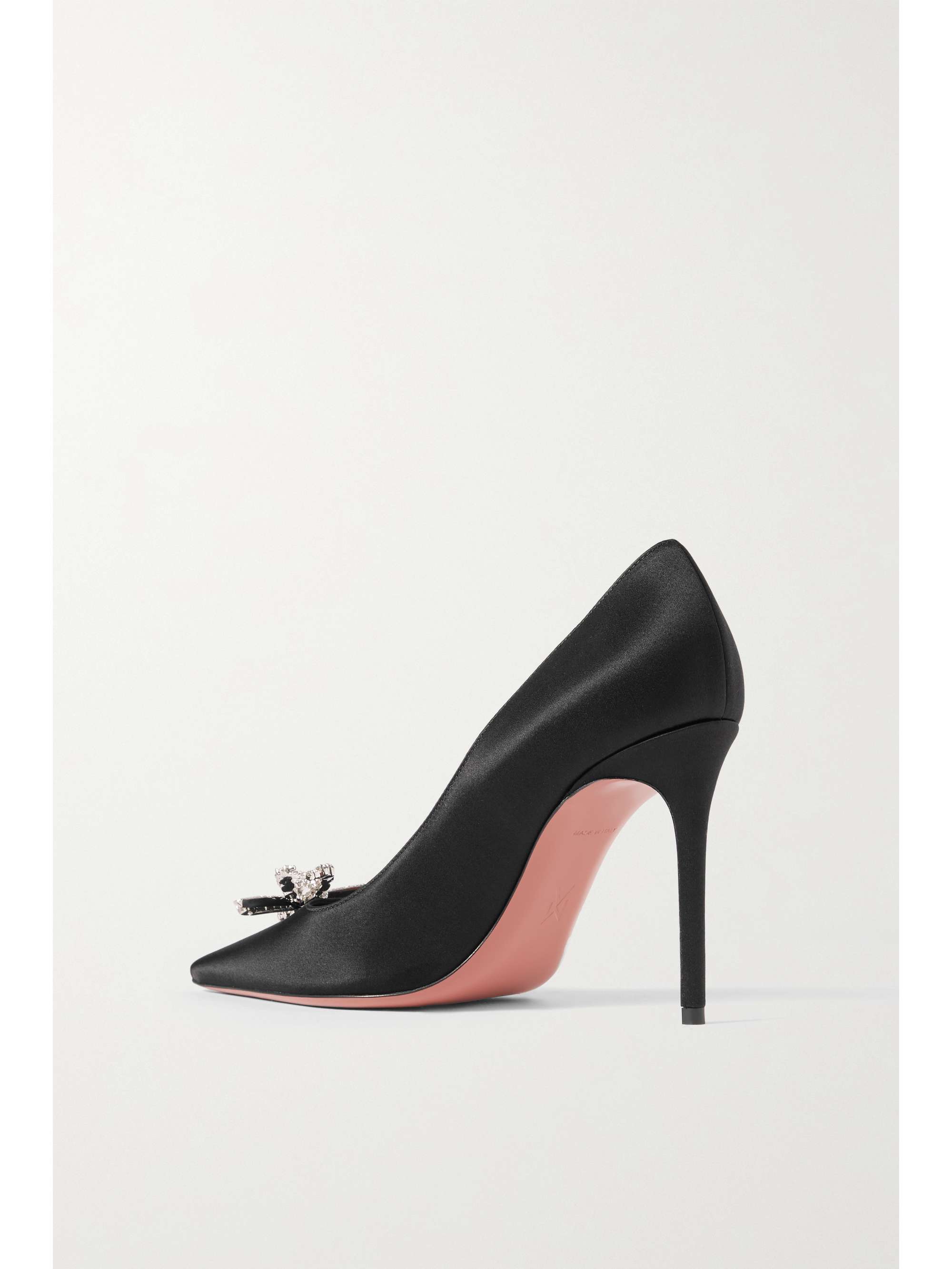 AMINA MUADDI Rosie crystal-embellished satin pumps