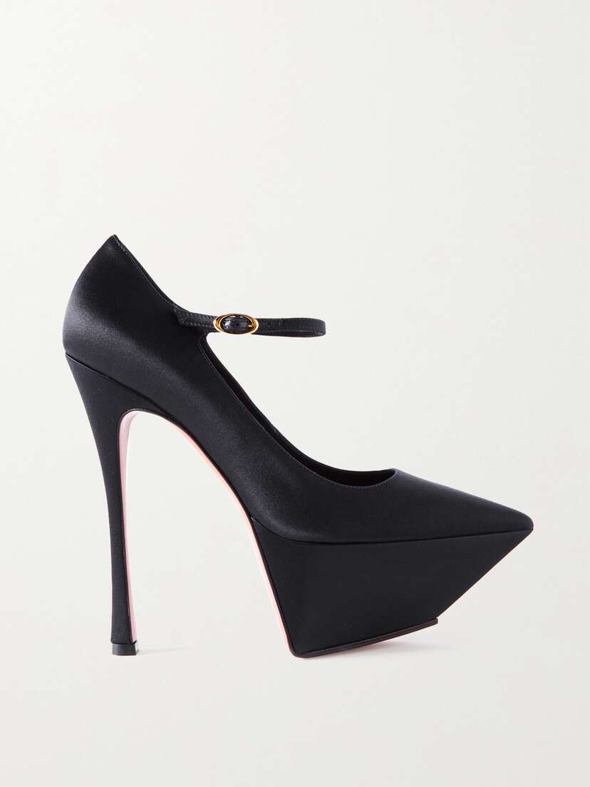 Amina Muaddi Yigit Silk-satin Platform Pumps