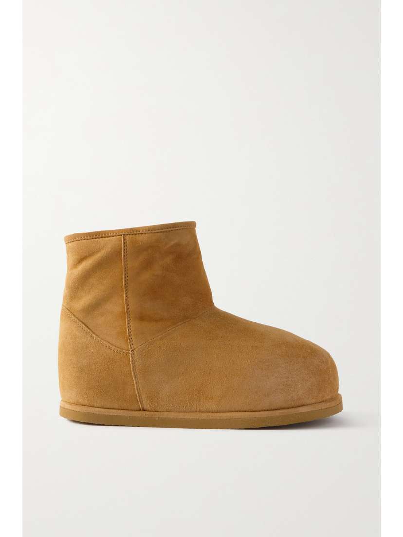 Amina Muaddi Heidi Shearling-lined Suede Boots