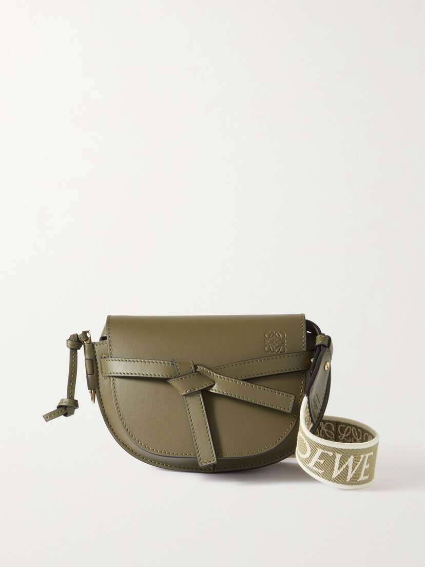 Loewe Gate Mini Canvas Jacquard-trimmed Leather Shoulder Bag