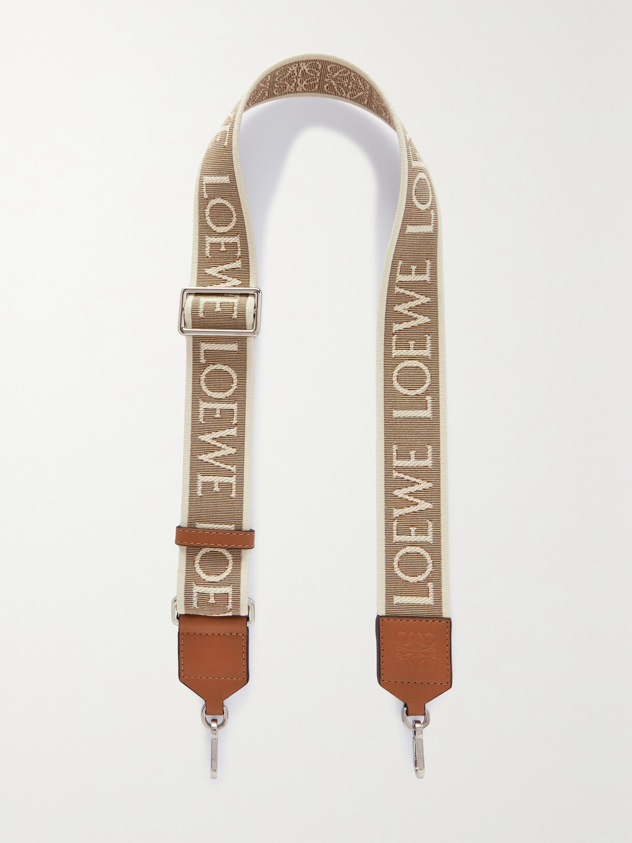 Loewe Anagram Leather-trimmed Canvas-jacquard Bag Strap In Brown