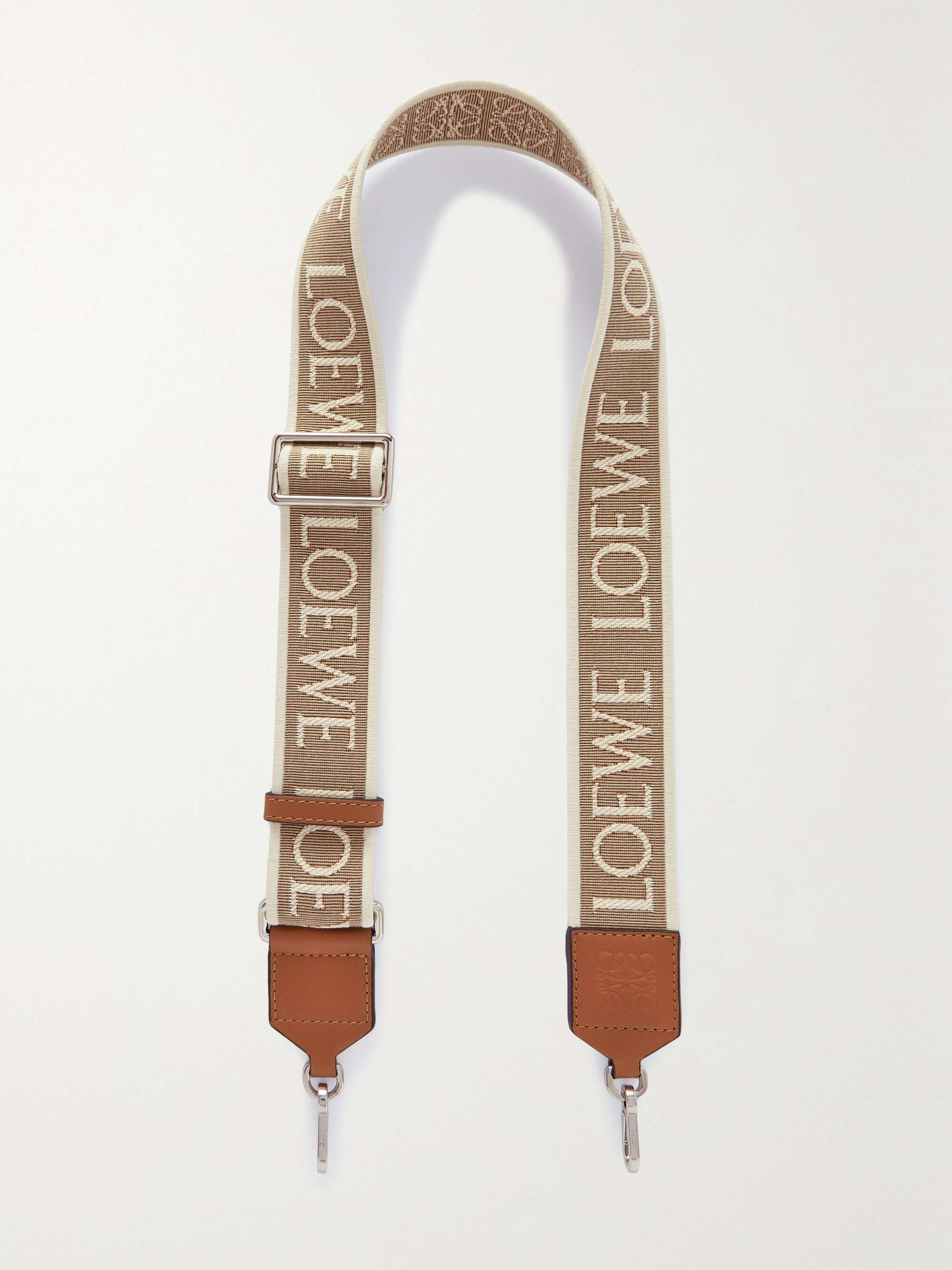 LOEWE Anagram leather-trimmed canvas-jacquard bag strap | NET-A-PORTER