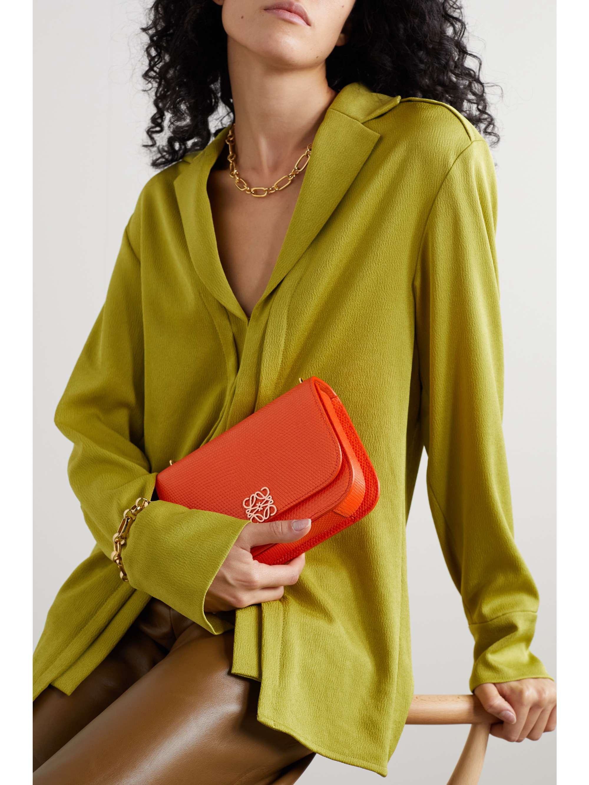 LOEWE Goya lizard shoulder bag
