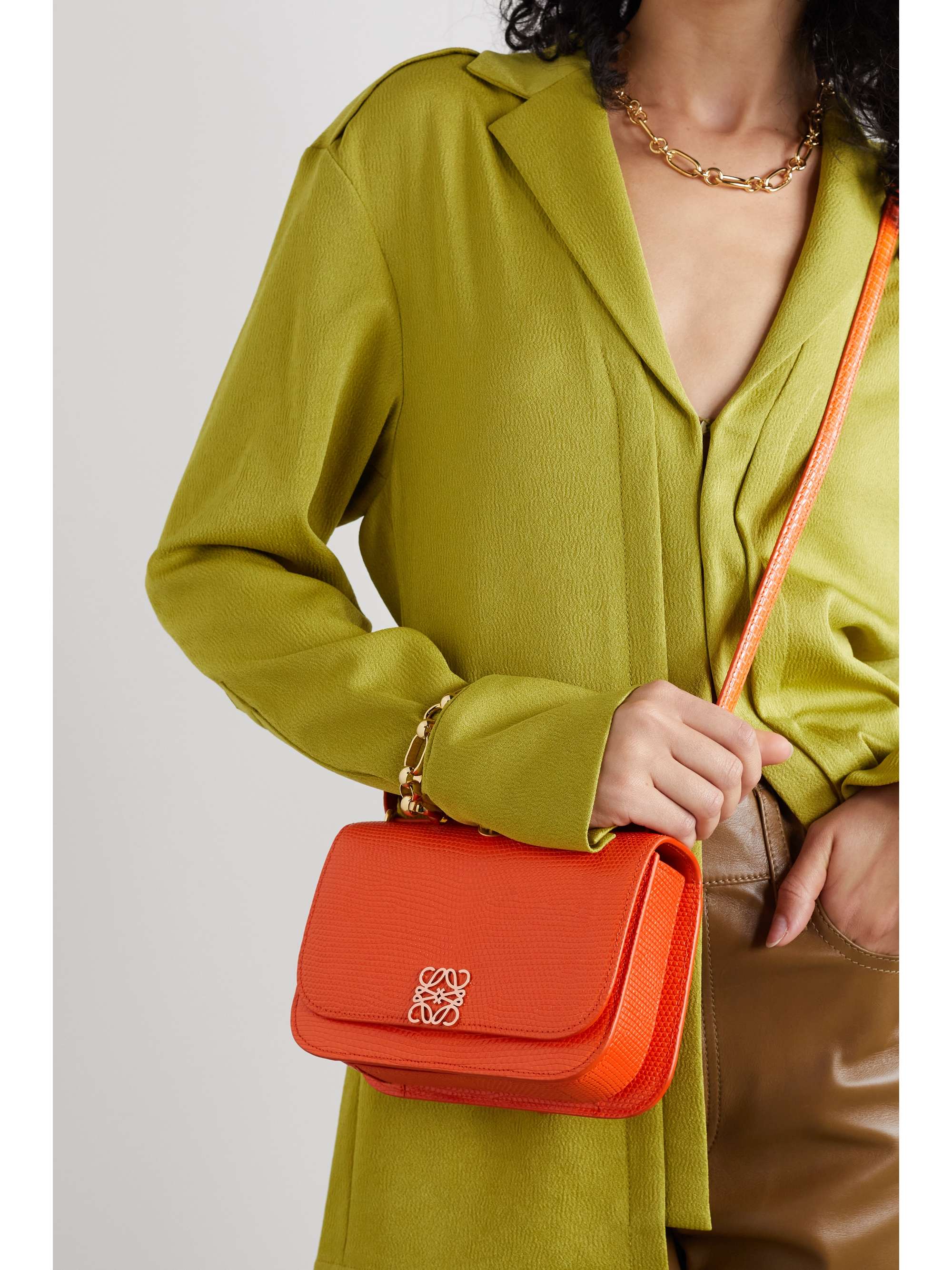 LOEWE Goya lizard shoulder bag