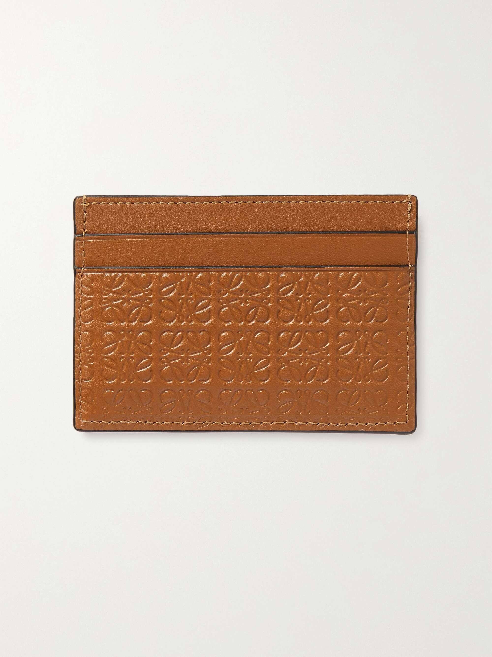 Repeat debossed leather cardholder