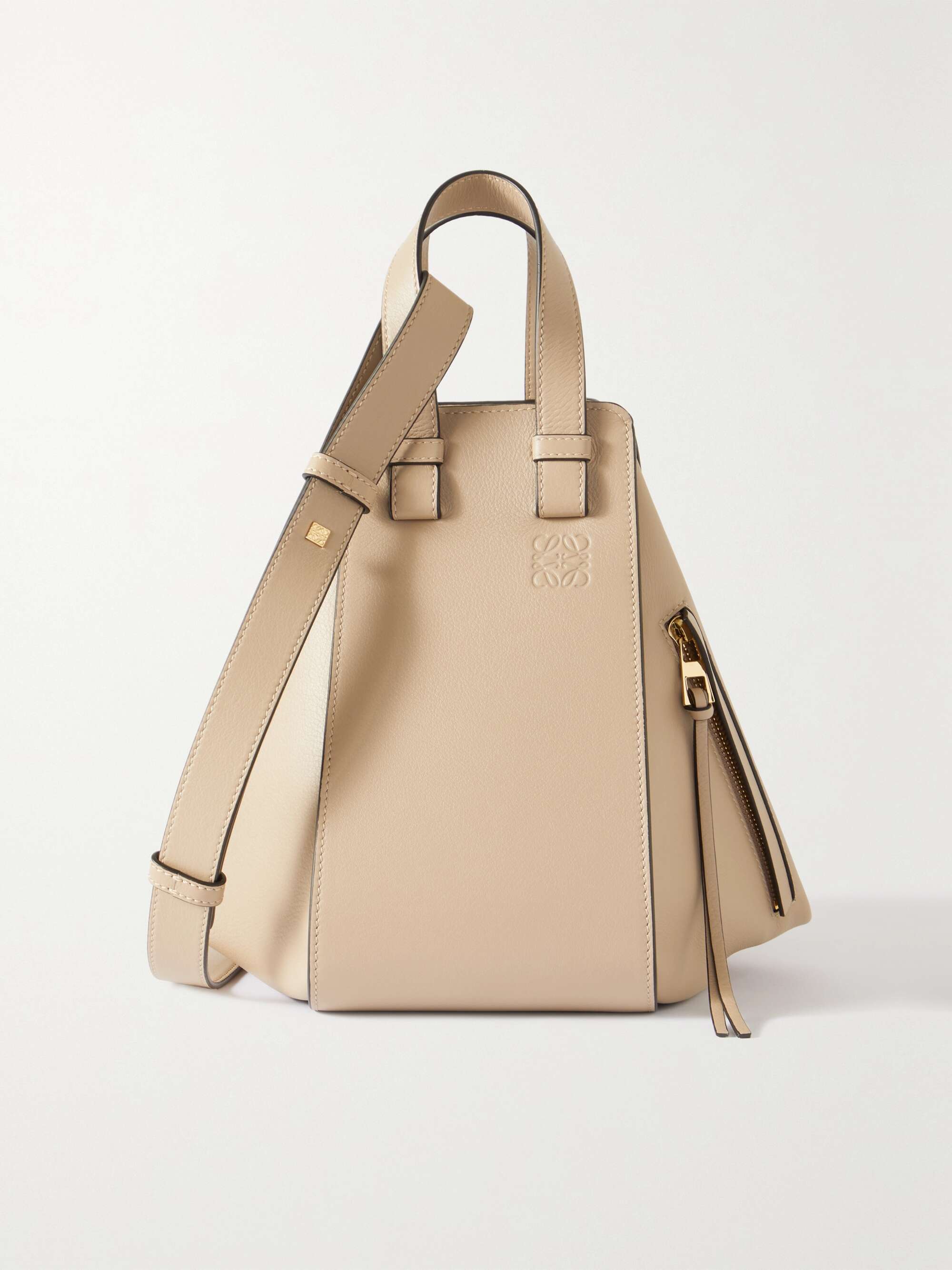 Hammock Mini Leather Shoulder Bag in Beige - Loewe