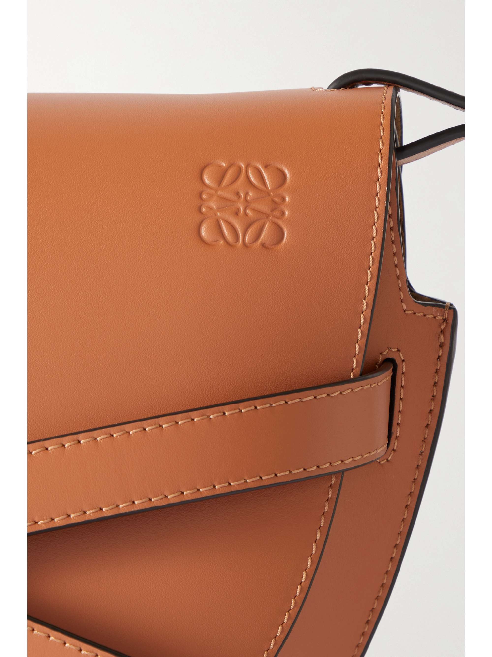 LOEWE Gate small canvas jacquardtrimmed leather shoulder bag NETA