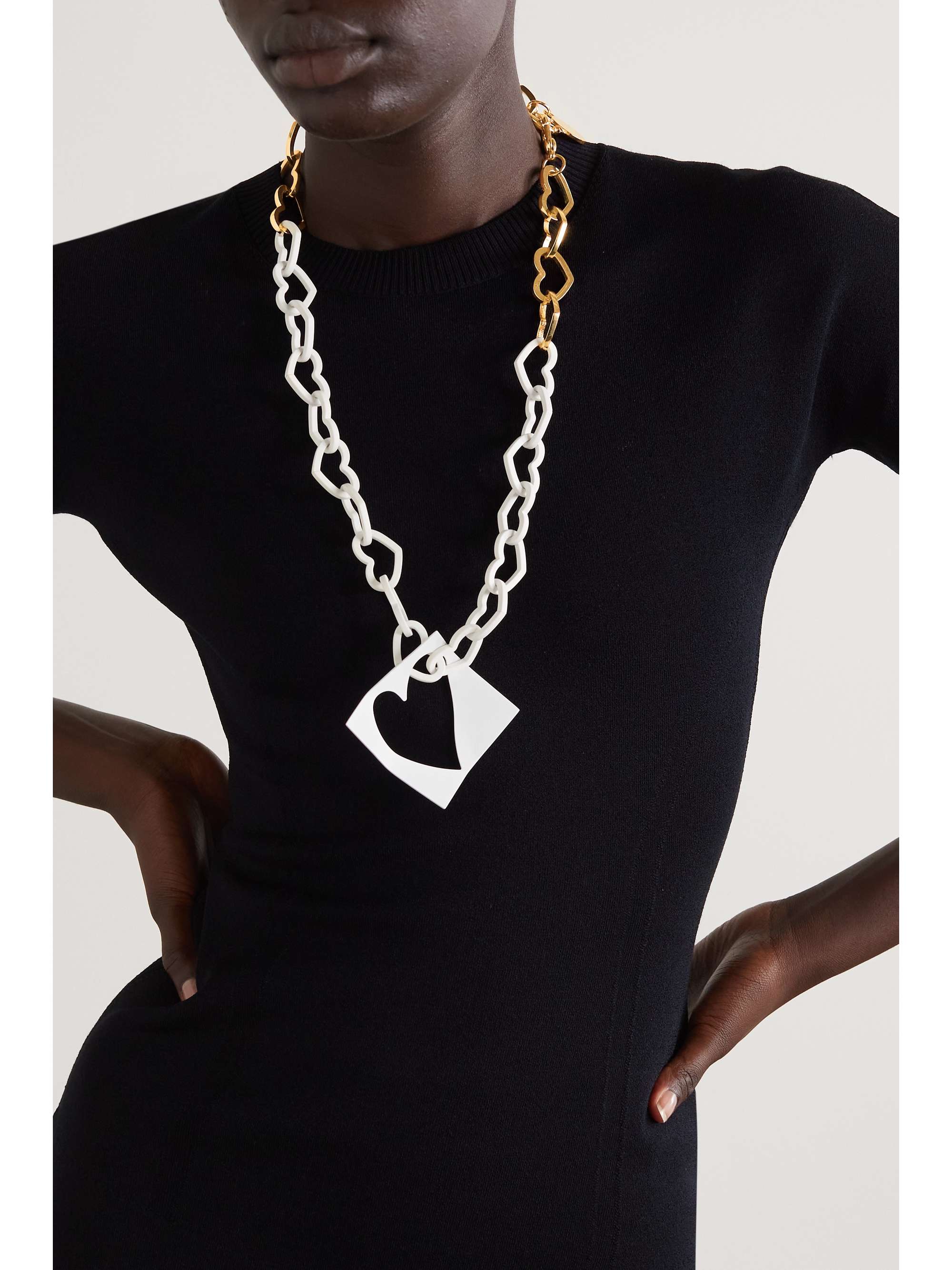 AZ FACTORY J'Adore Les Cœurs gold- and silver-tone necklace