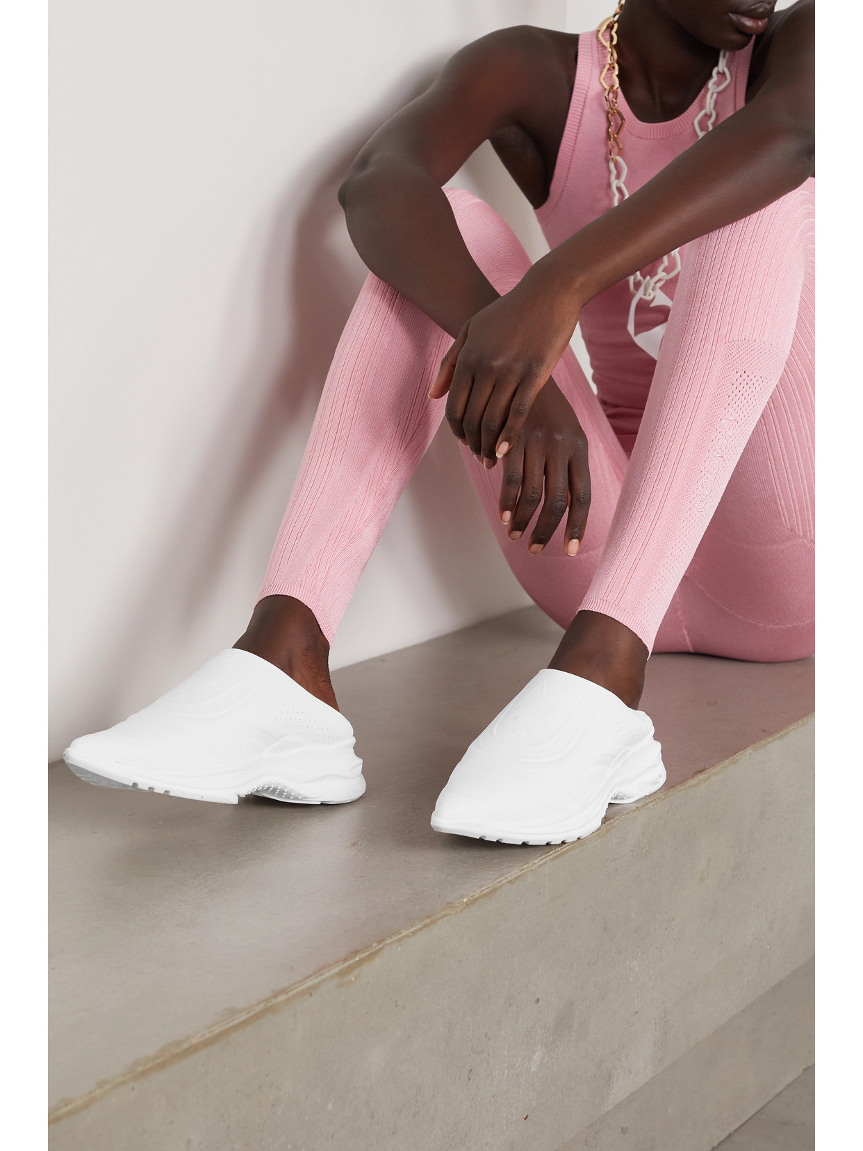 Collapsible-Heel Neoprene And Mesh Slip-On Sneakers