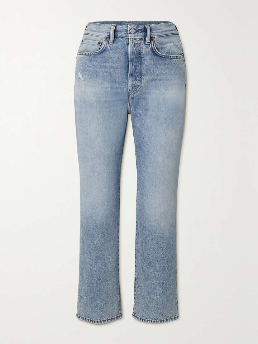 Acne Studios Distressed High-rise Straight-leg Jeans