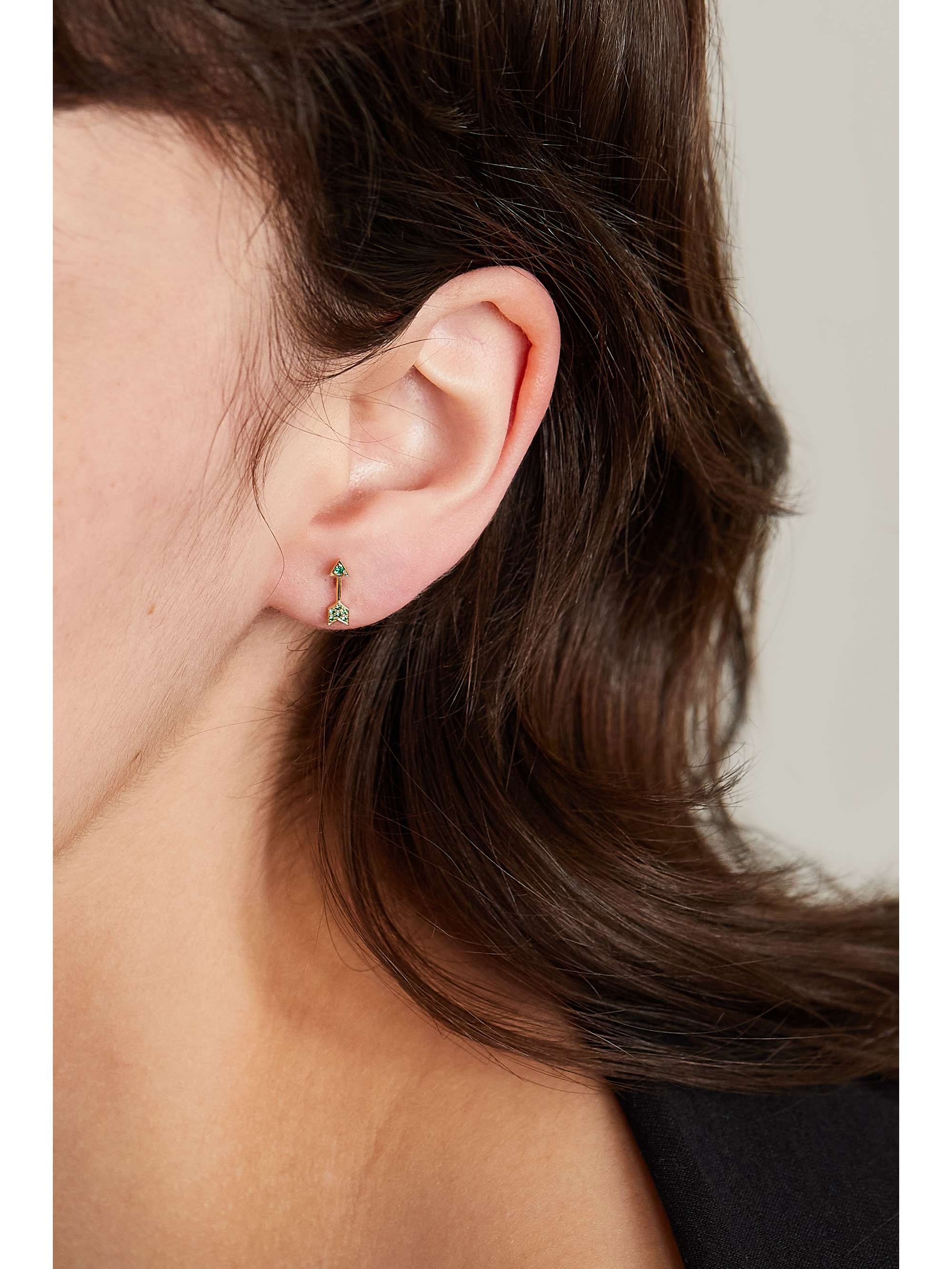 MARIA TASH Arrow 18-karat gold diamond earring