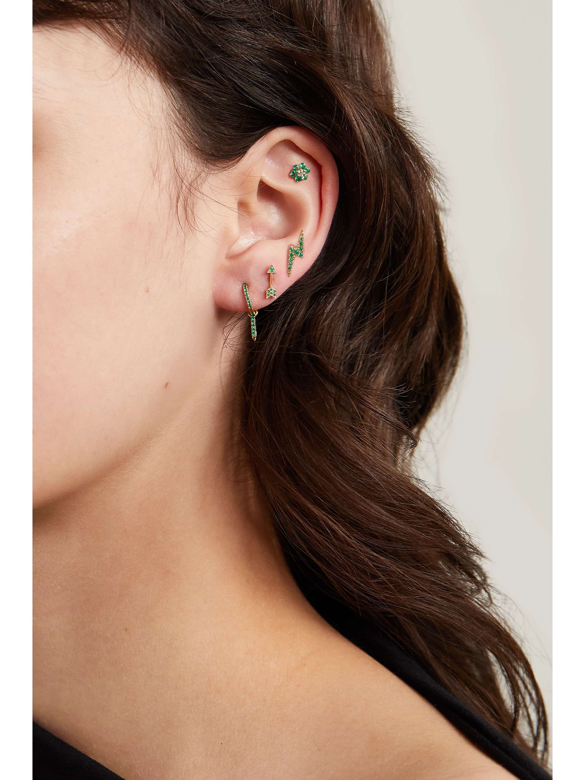 MARIA TASH Arrow 18-karat gold diamond earring