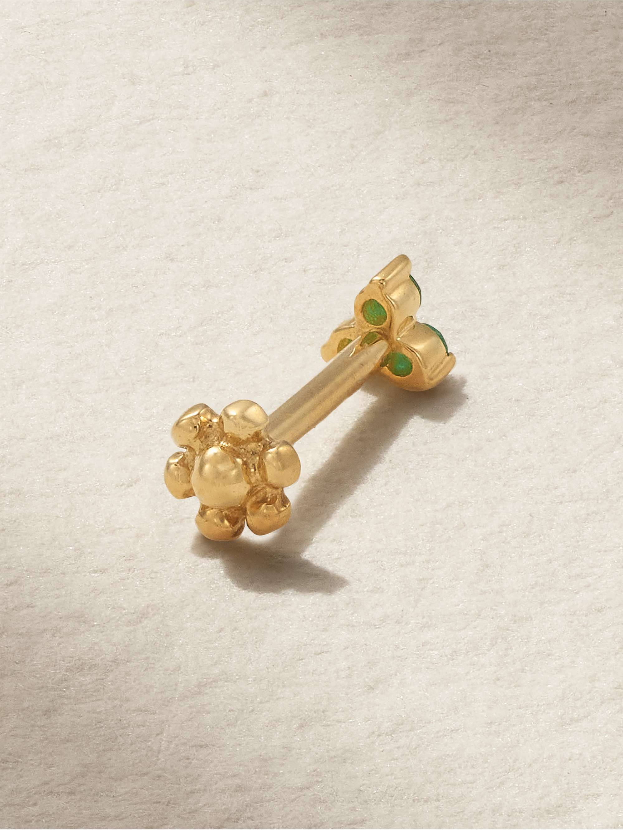 MARIA TASH Trinity 18-karat gold emerald single earring