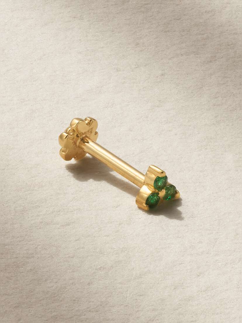 MARIA TASH Trinity 18-karat Gold Emerald Single Earring