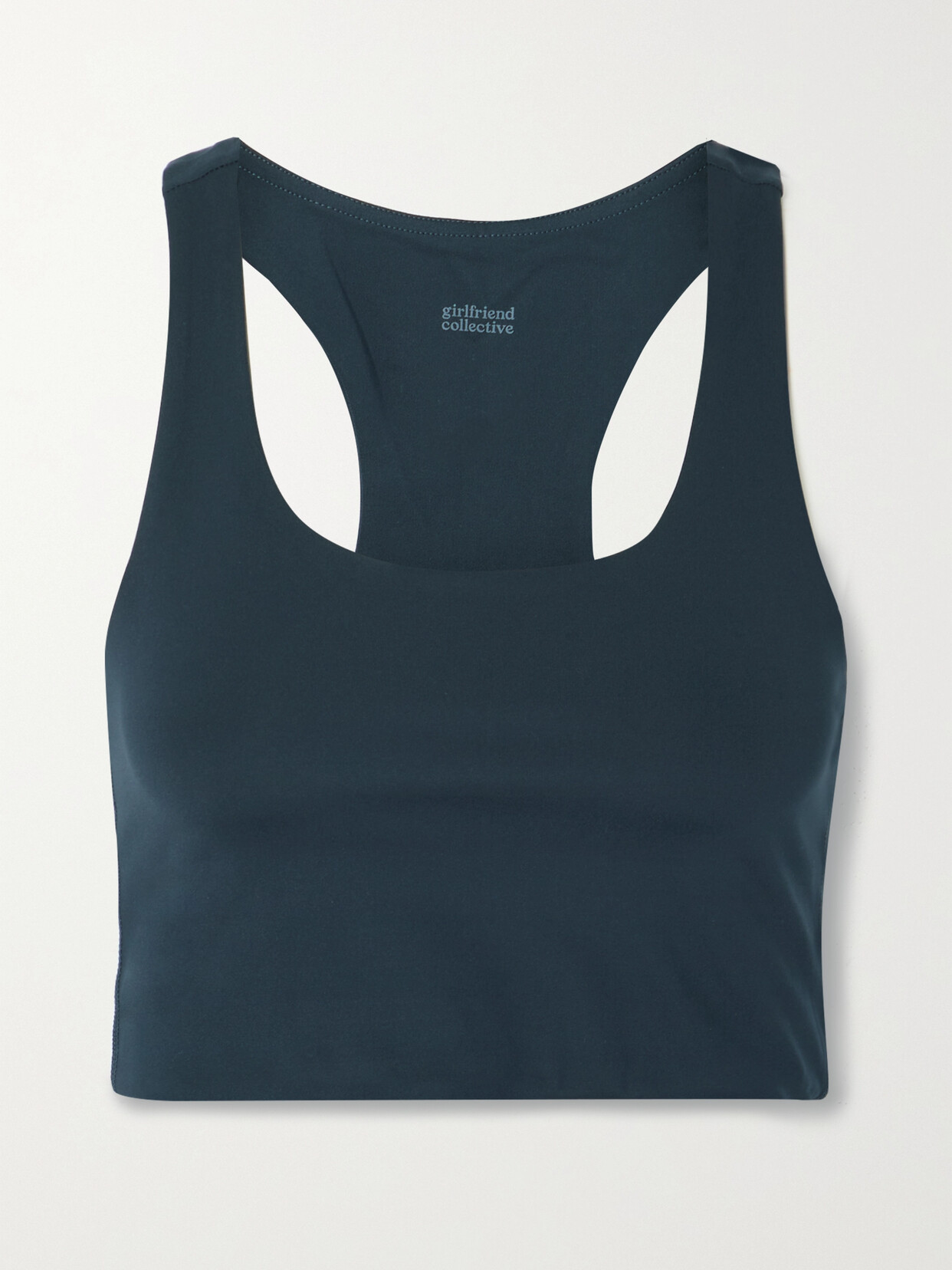 Girlfriend Collective Dylan Longline Racerback Sports Bra In Blue