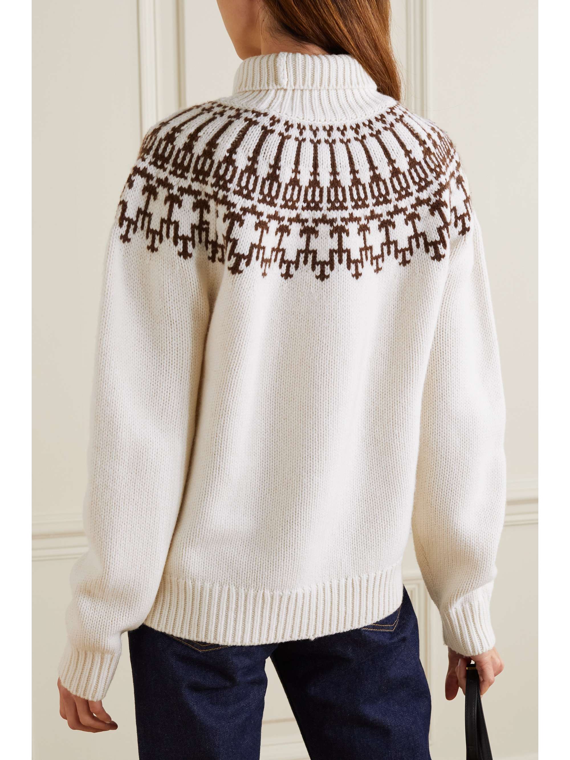 TORY SPORT Fair Isle merino wool turtleneck sweater