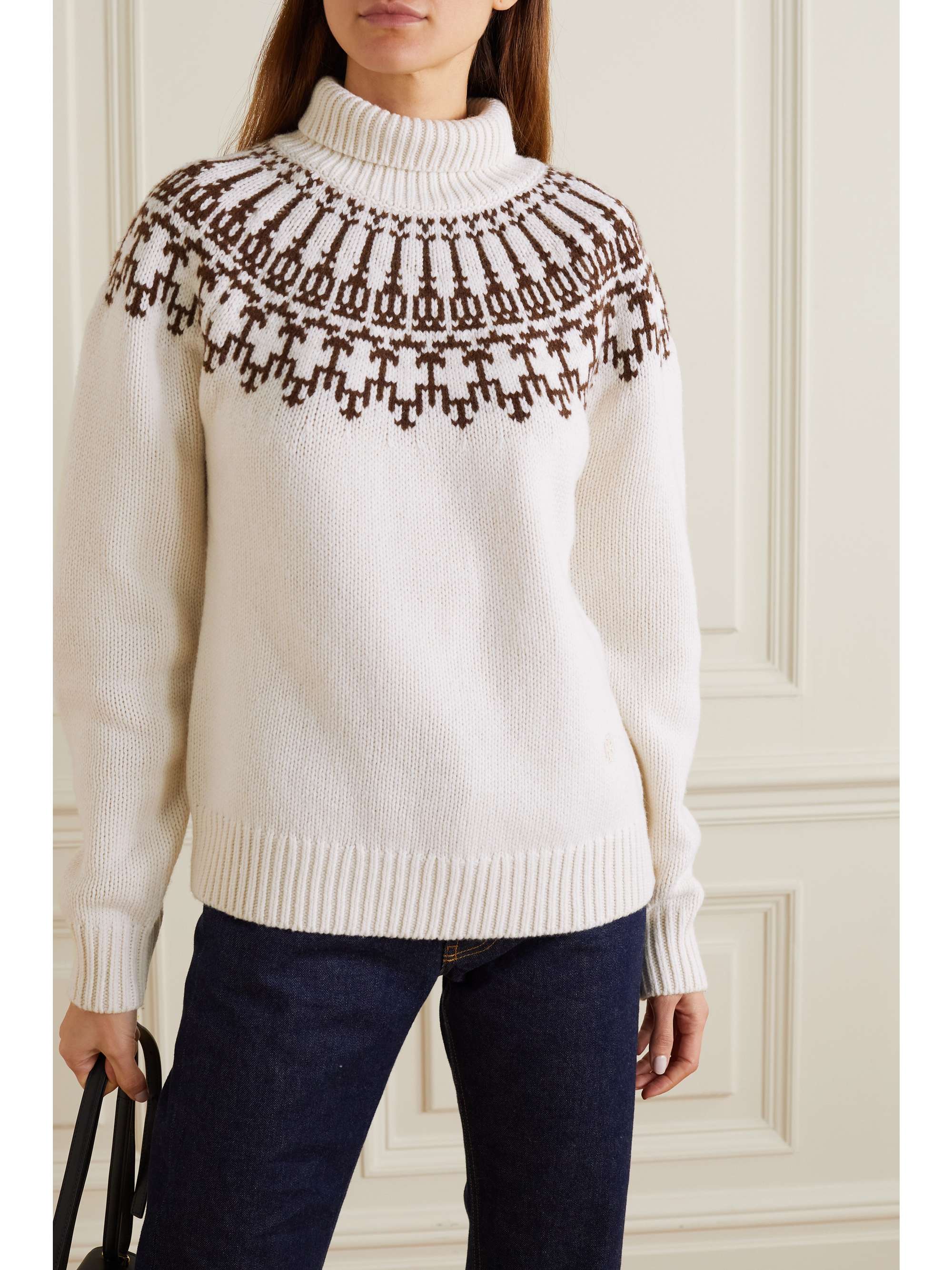 TORY SPORT Fair Isle merino wool turtleneck sweater