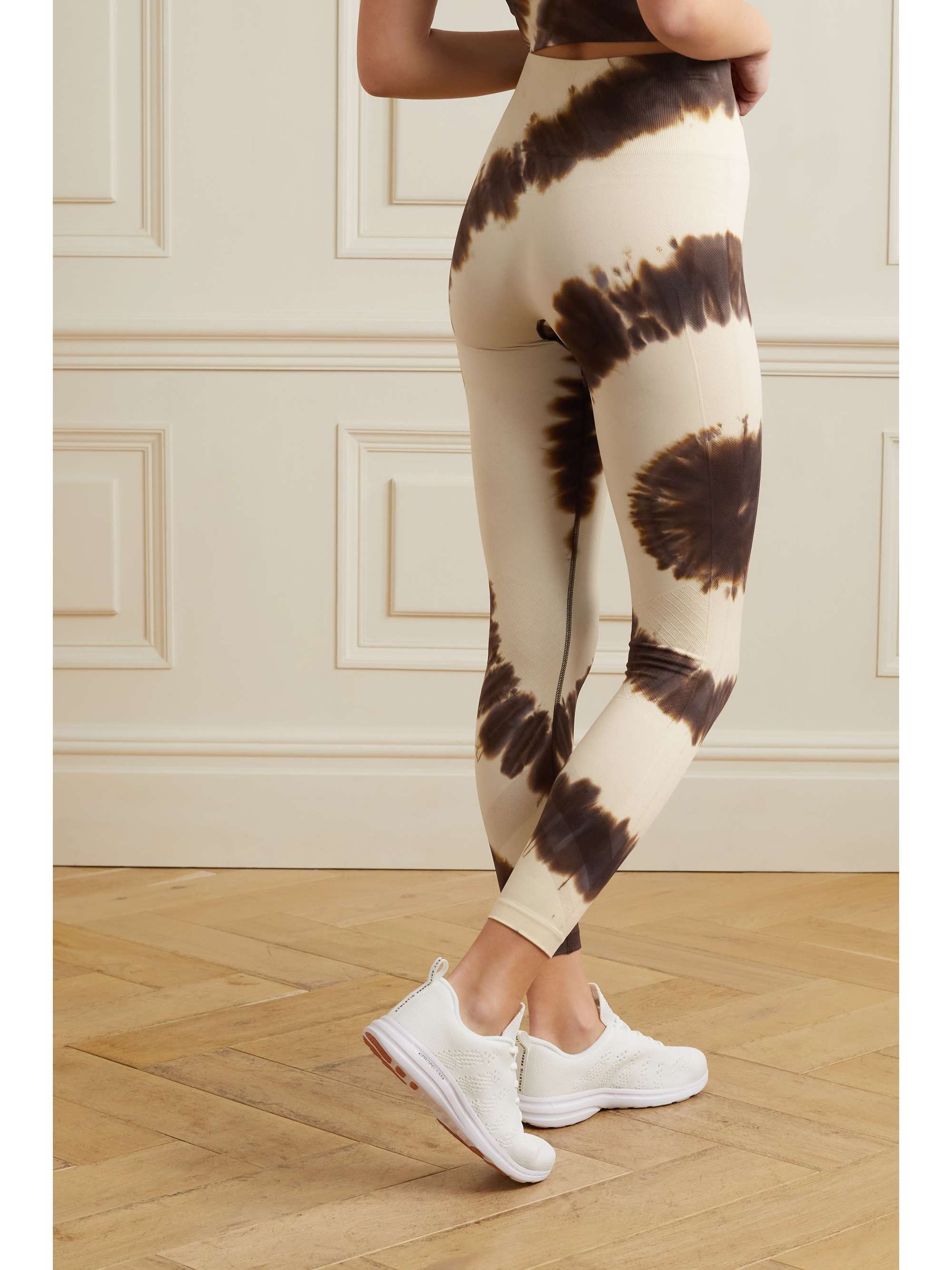 Brown Tie-dyed stretch leggings | TORY 