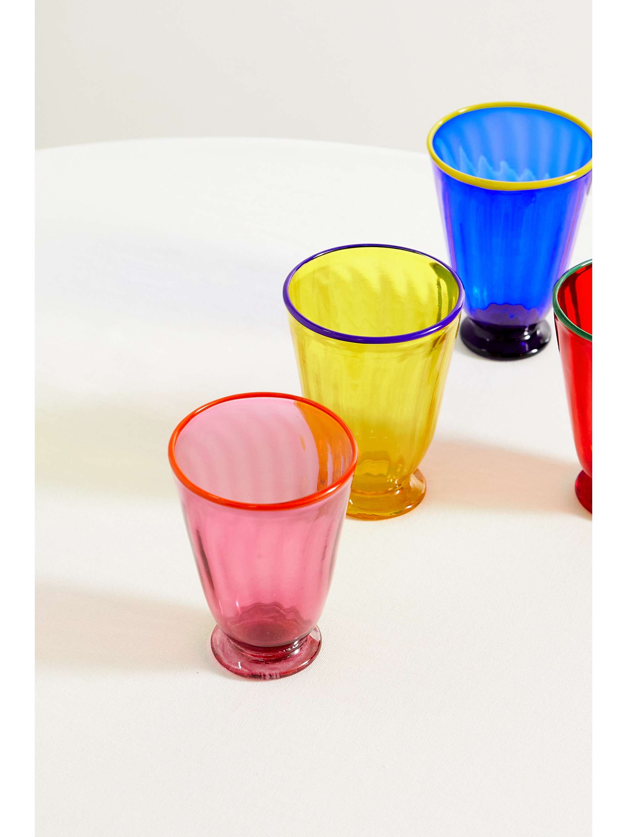 LA DOUBLEJ Rainbow set of four Murano glasses