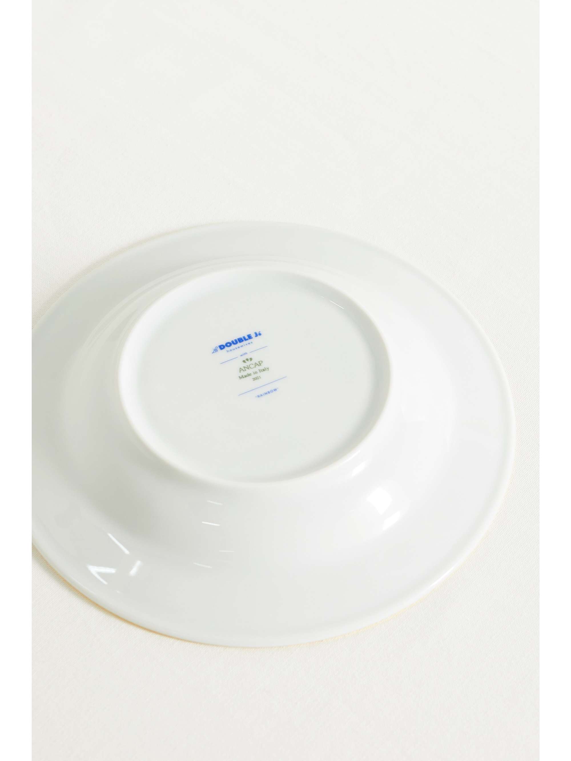 LA DOUBLEJ Gold-plated porcelain soup bowl and dinner plate set
